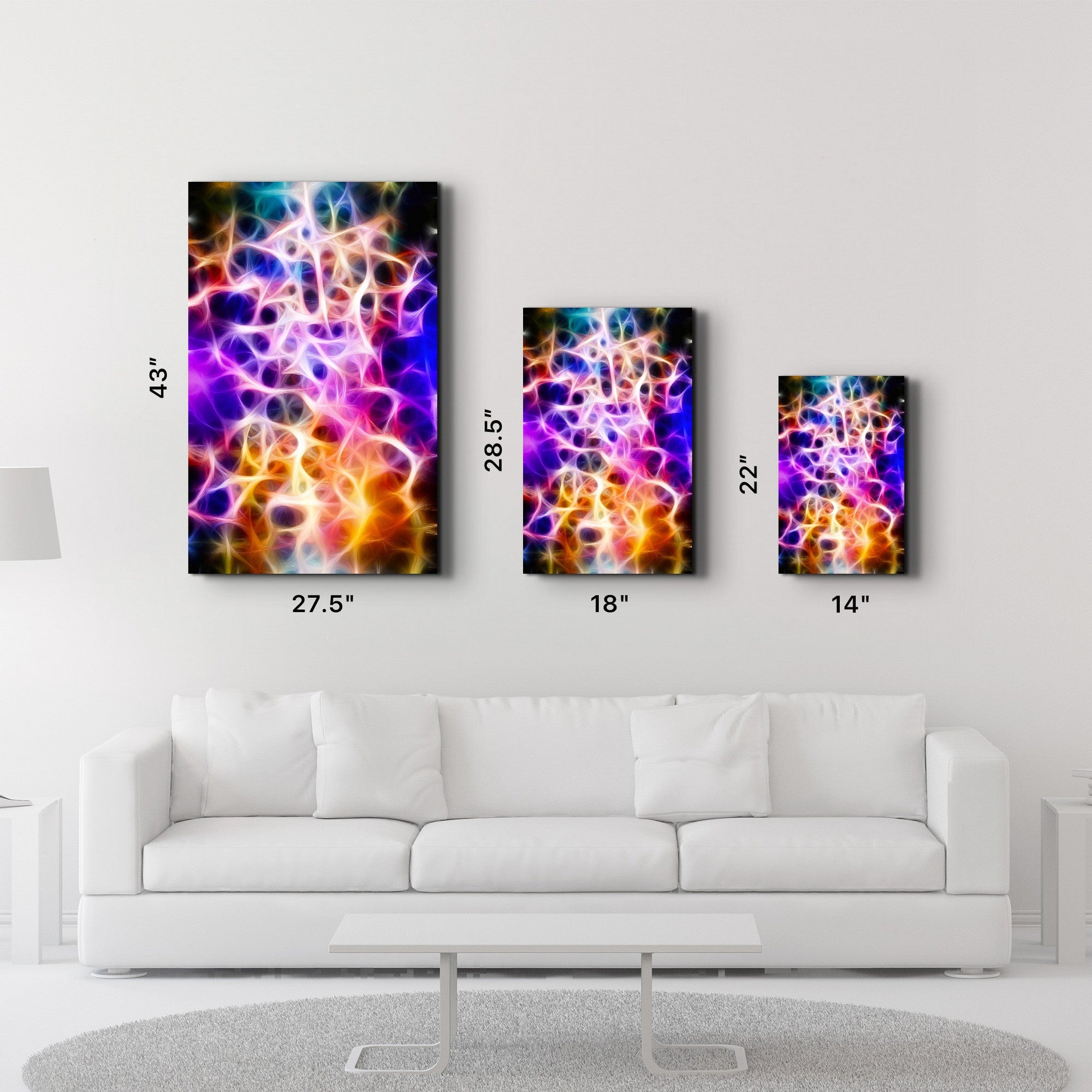 Arte Decorativa em Vidro Temperado Multicolor 70x110cm - Impressão UV de Alta Qualidade