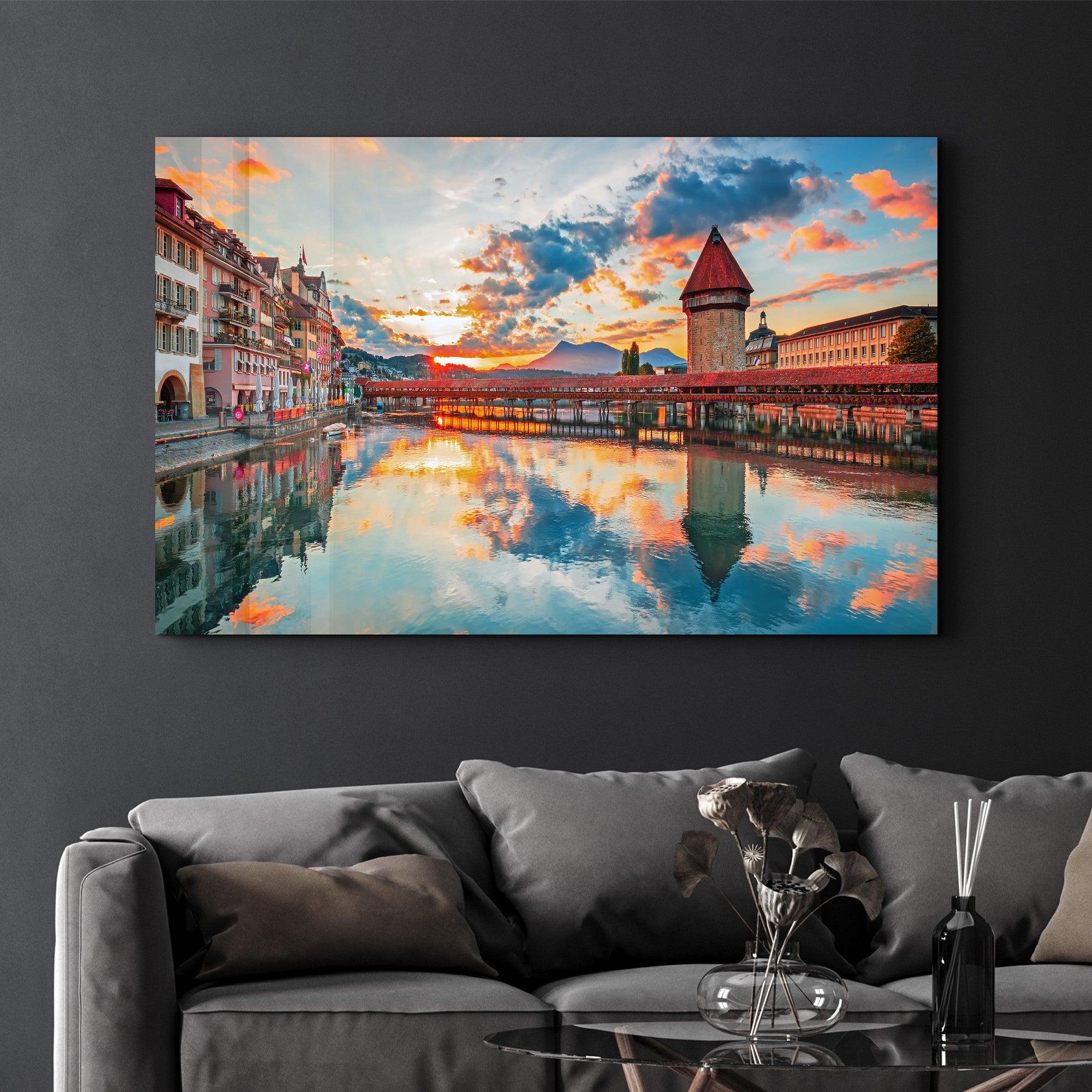 Arte Decorativa em Vidro Temperado Multicolor 35x55cm - Impressão UV de Alta Qualidade