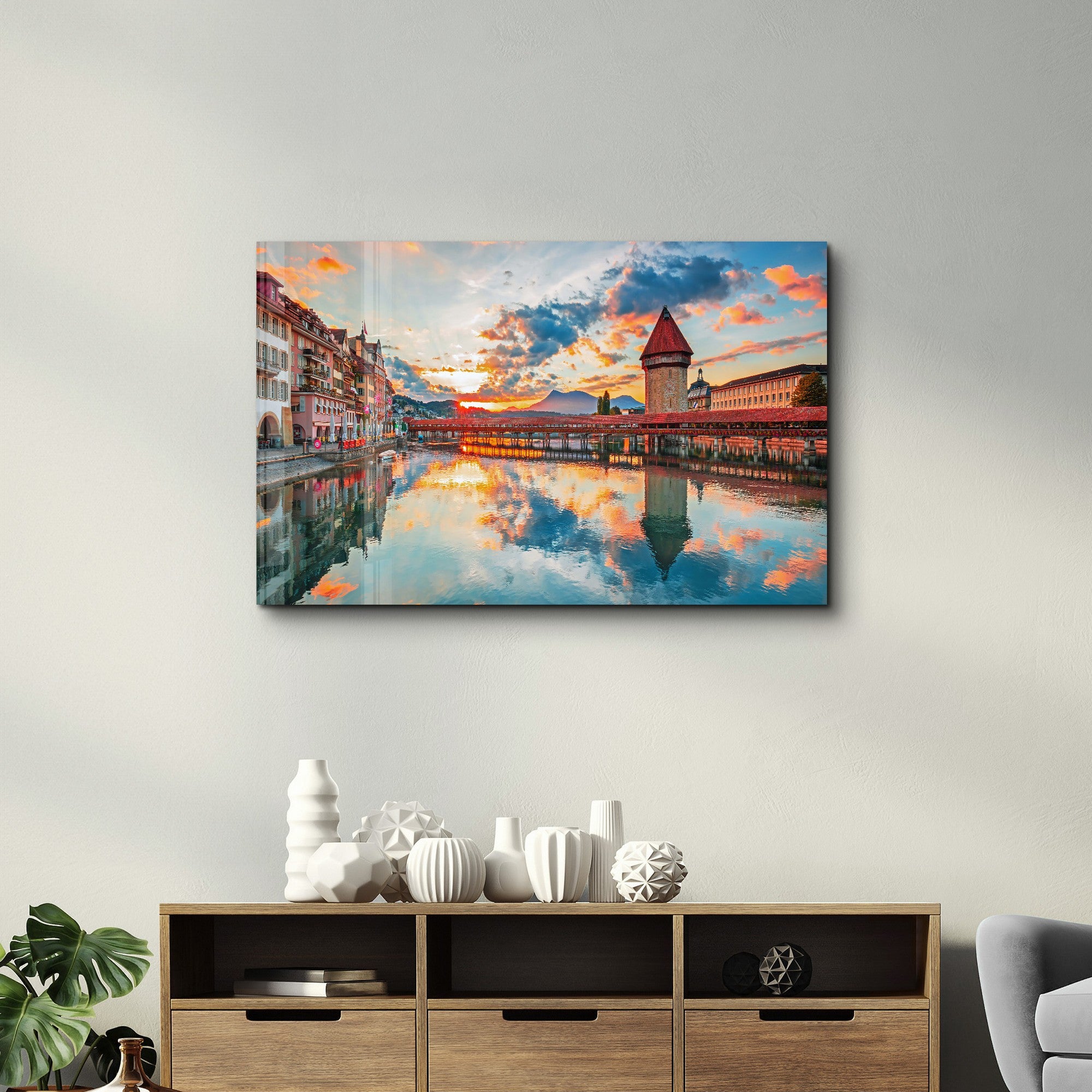 Arte Decorativa em Vidro Temperado Multicolor 35x55cm - Impressão UV de Alta Qualidade