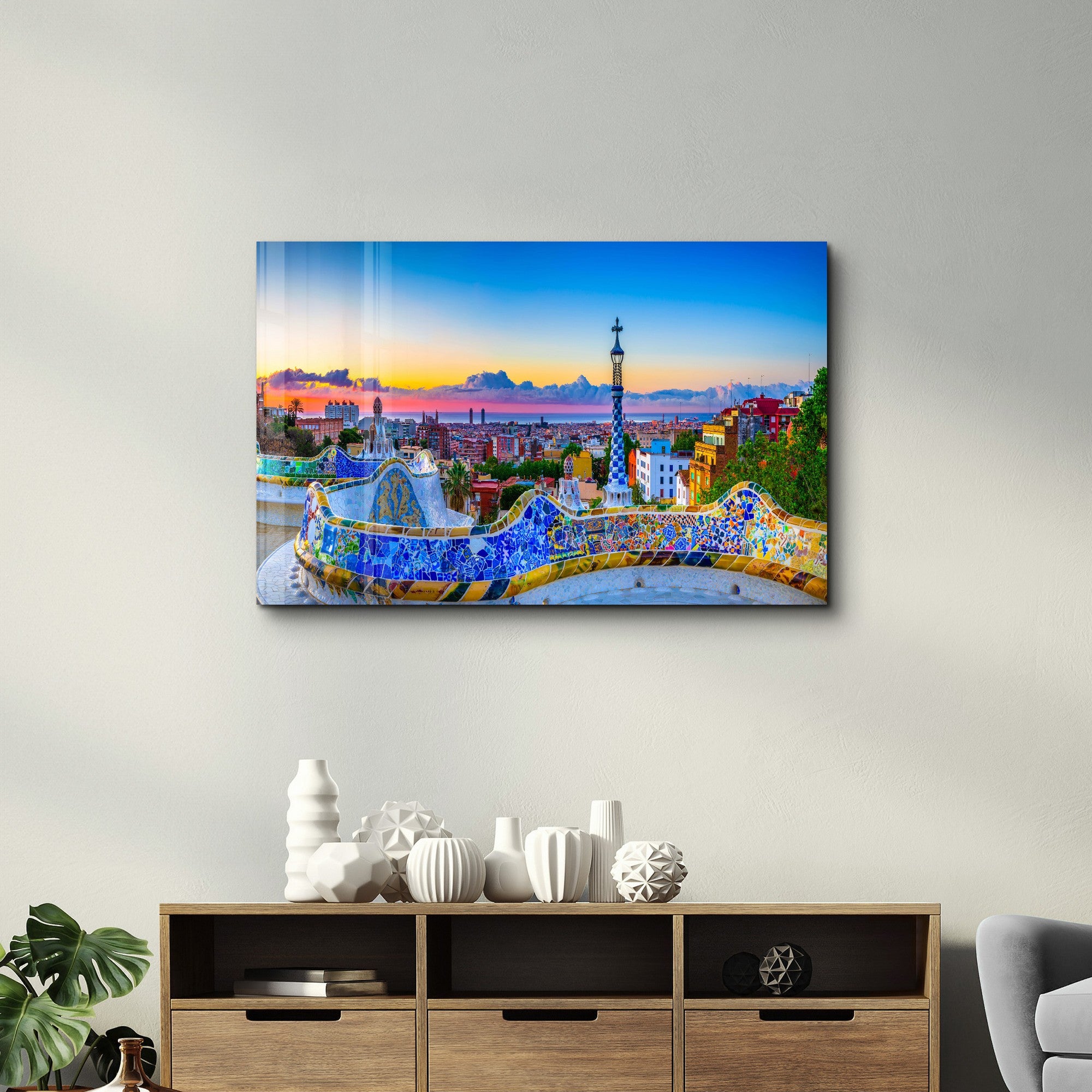 Arte Decorativa em Vidro Temperado Multicolor 35x55cm - Impressão UV de Alta Qualidade