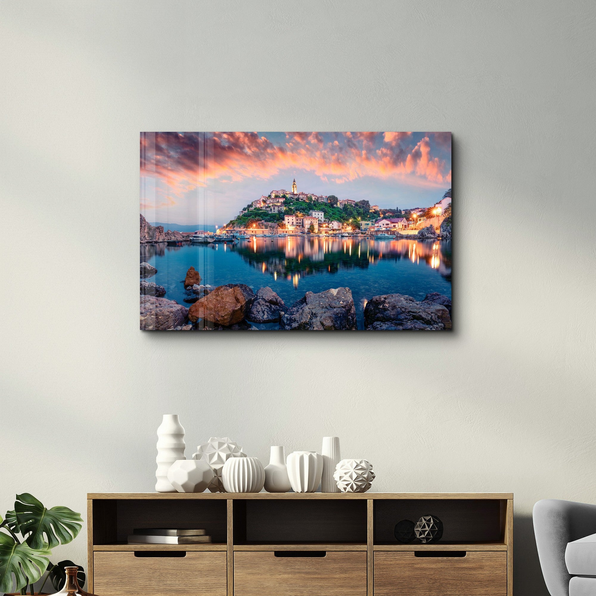 Arte Decorativa em Vidro Temperado Multicolor 35x55cm - Impressão UV de Alta Qualidade