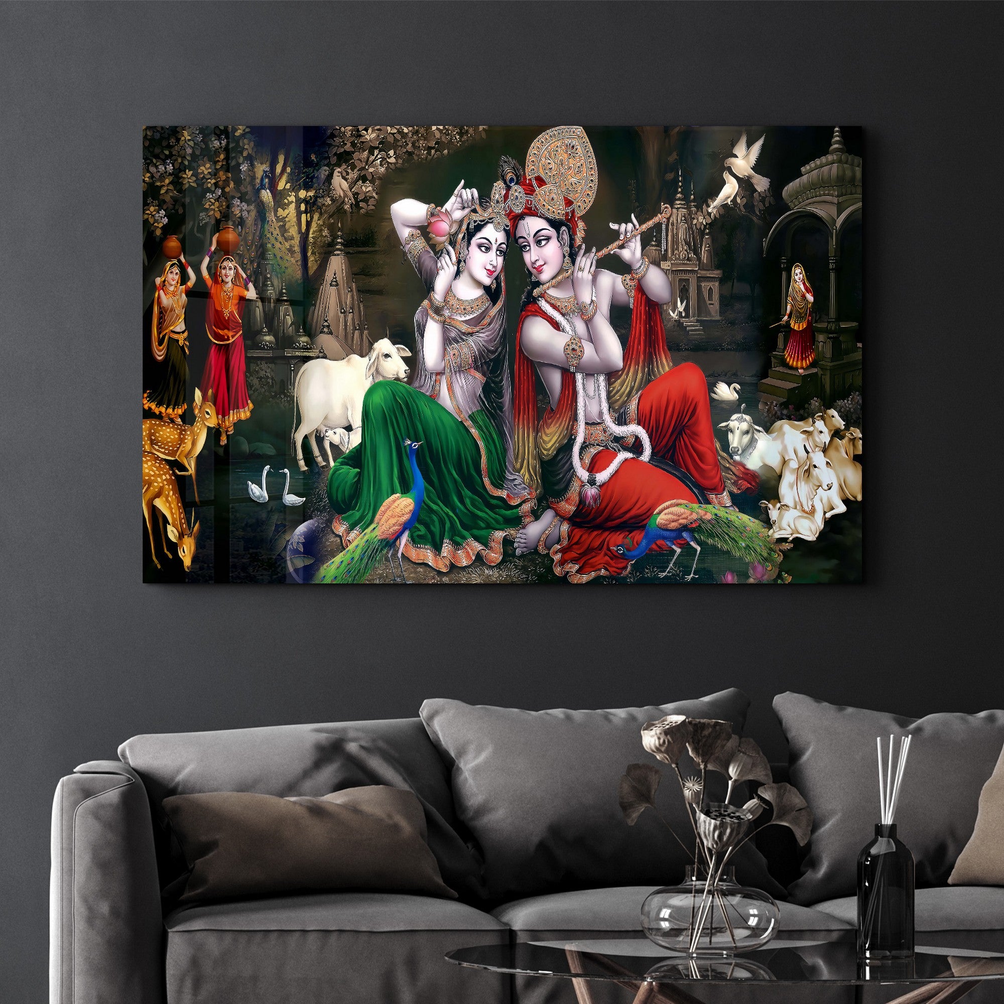 Arte Decorativa em Vidro Temperado Multicolor 35x55cm - Impressão UV de Alta Qualidade