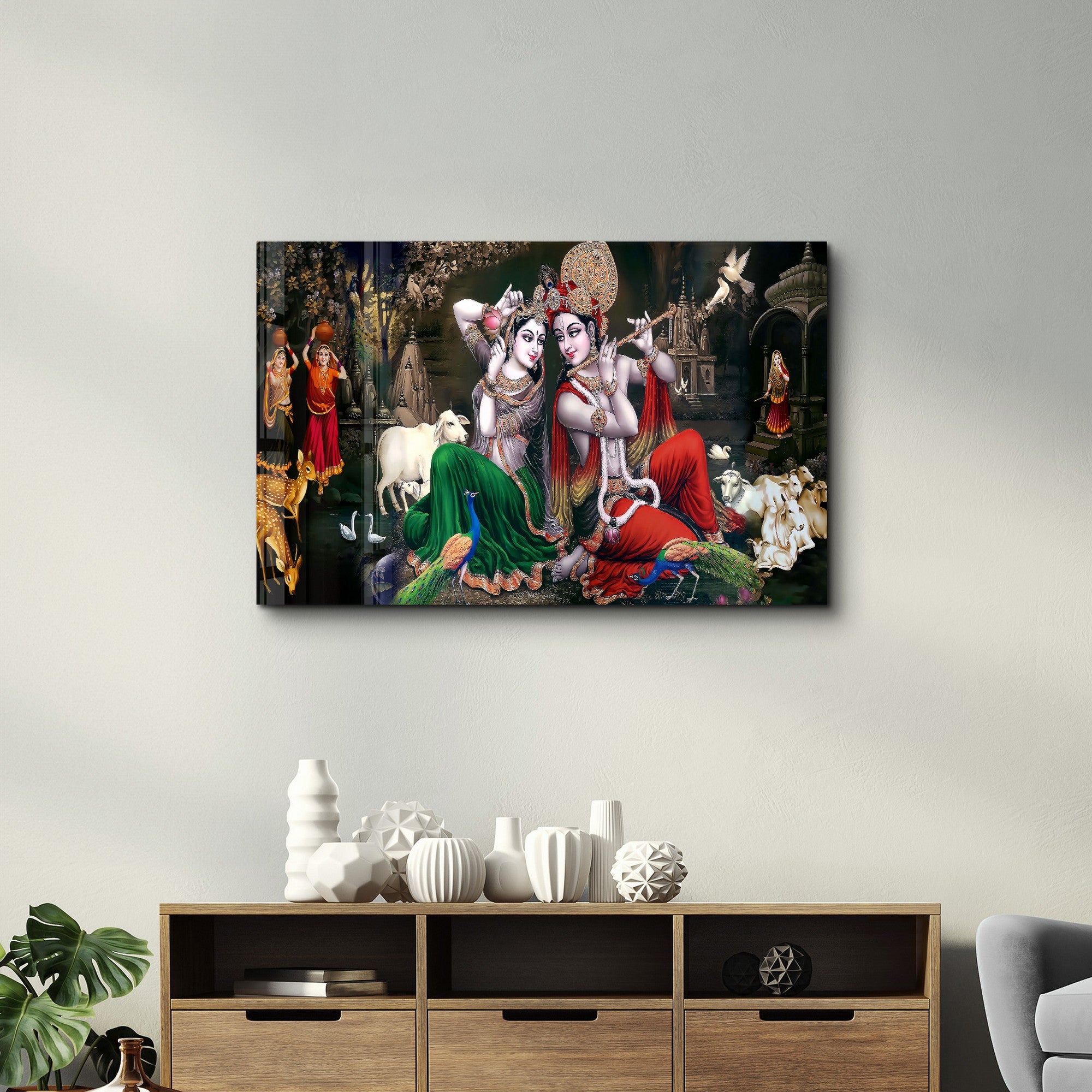 Arte Decorativa em Vidro Temperado Multicolor 35x55cm - Impressão UV de Alta Qualidade