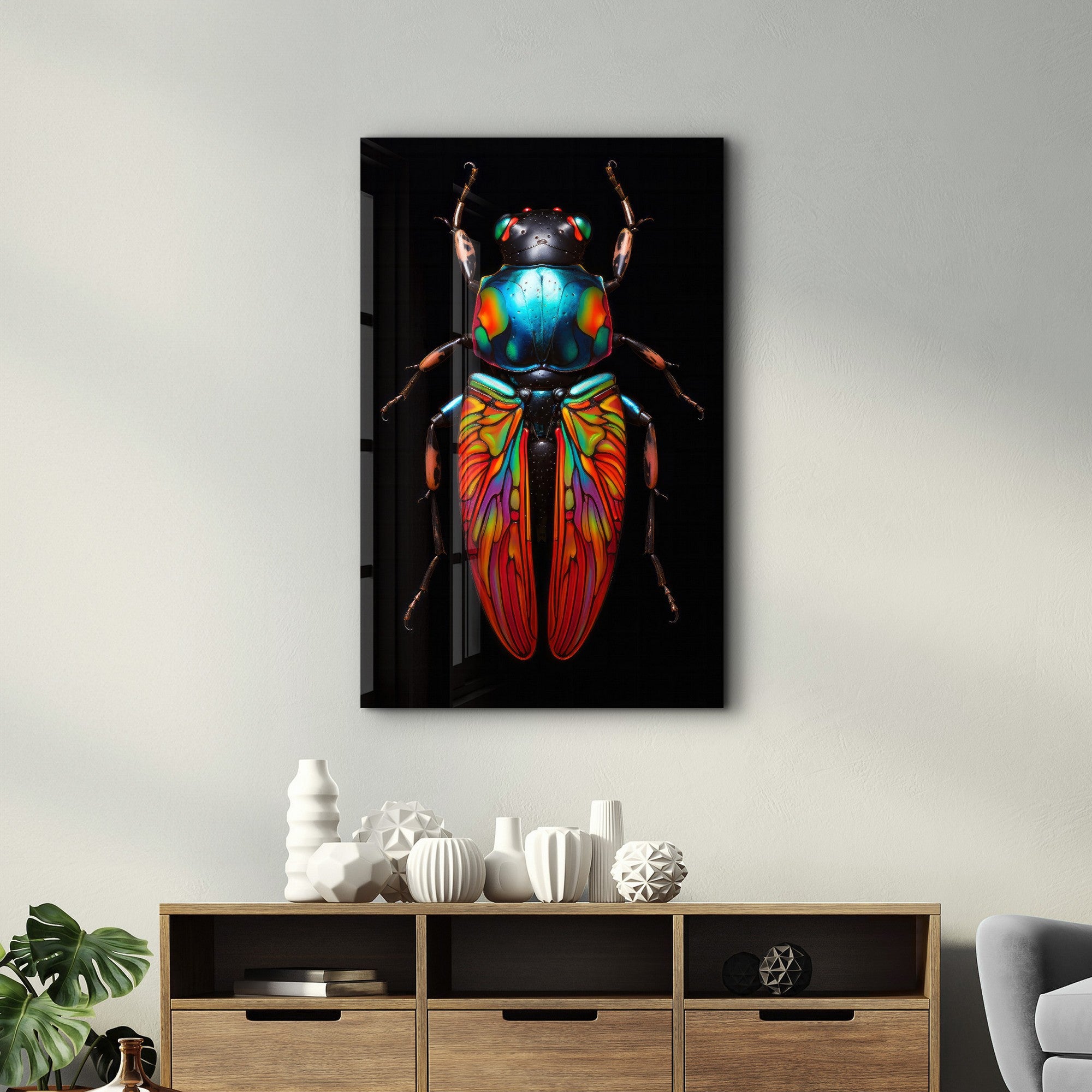 Arte Decorativa em Vidro Temperado Multicolor 35x55cm - Impressão UV de Alta Qualidade