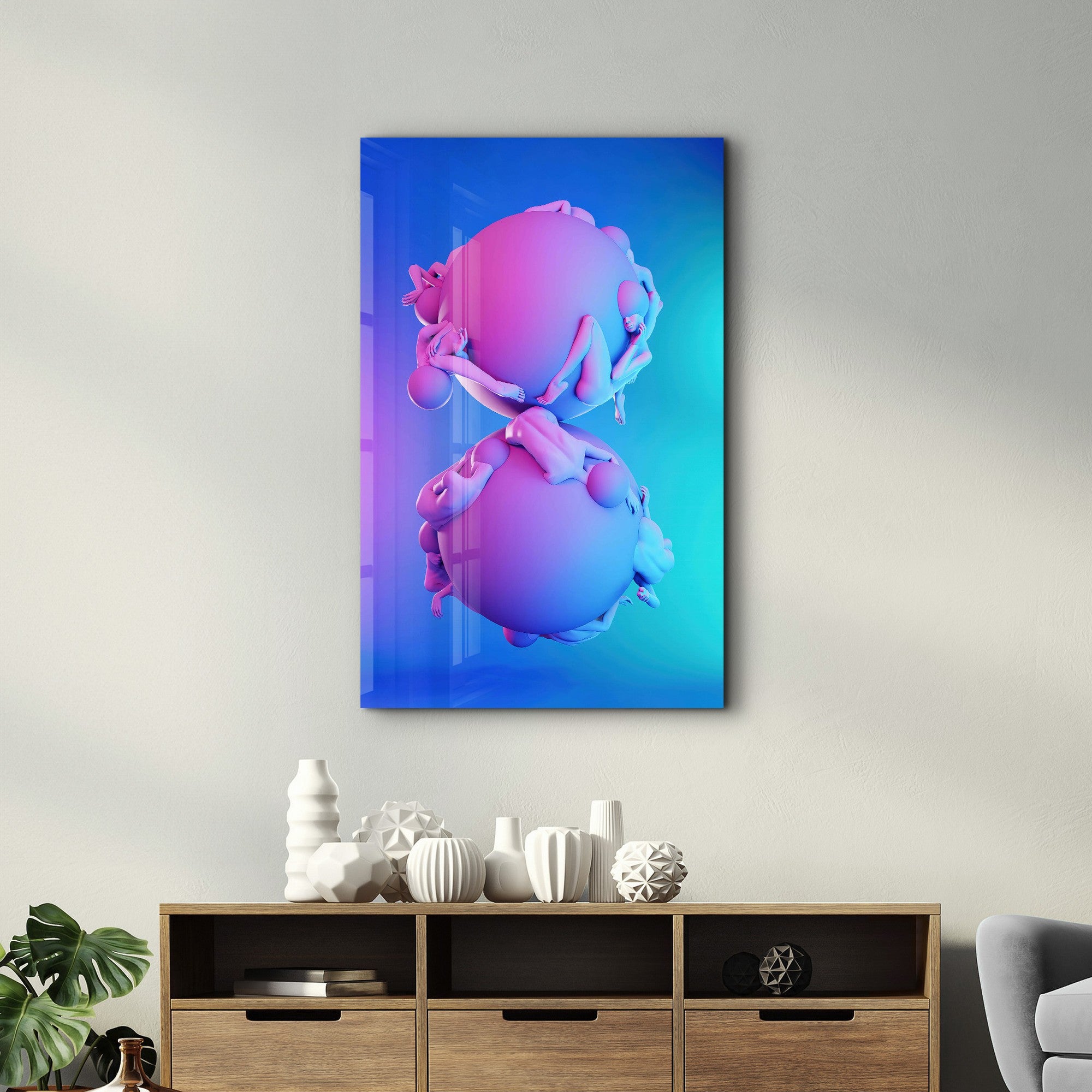 Arte Decorativa em Vidro Temperado Multicolor 70x110cm - Impressão UV de Alta Qualidade