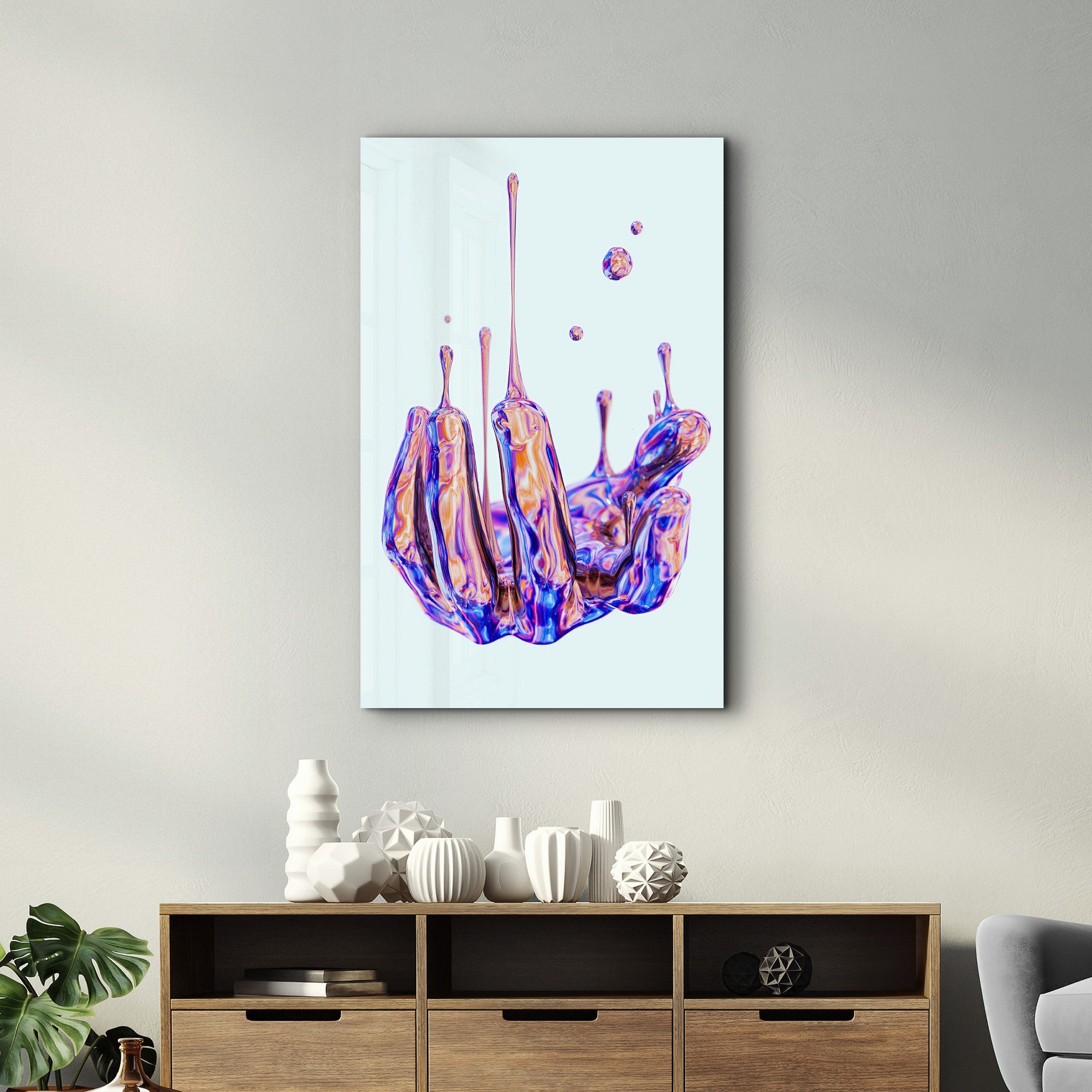 Arte Decorativa em Vidro Temperado Multicolor 35x55cm - Impressão UV de Alta Qualidade