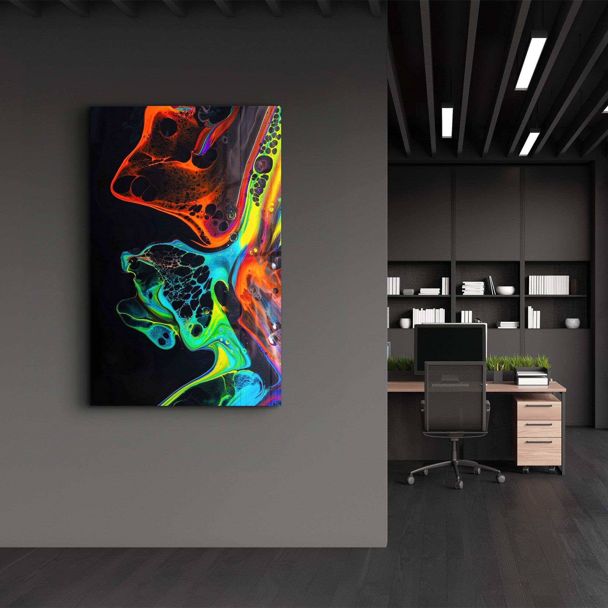 Arte Decorativa em Vidro Temperado Multicolor 35x55cm - Impressão UV de Alta Qualidade