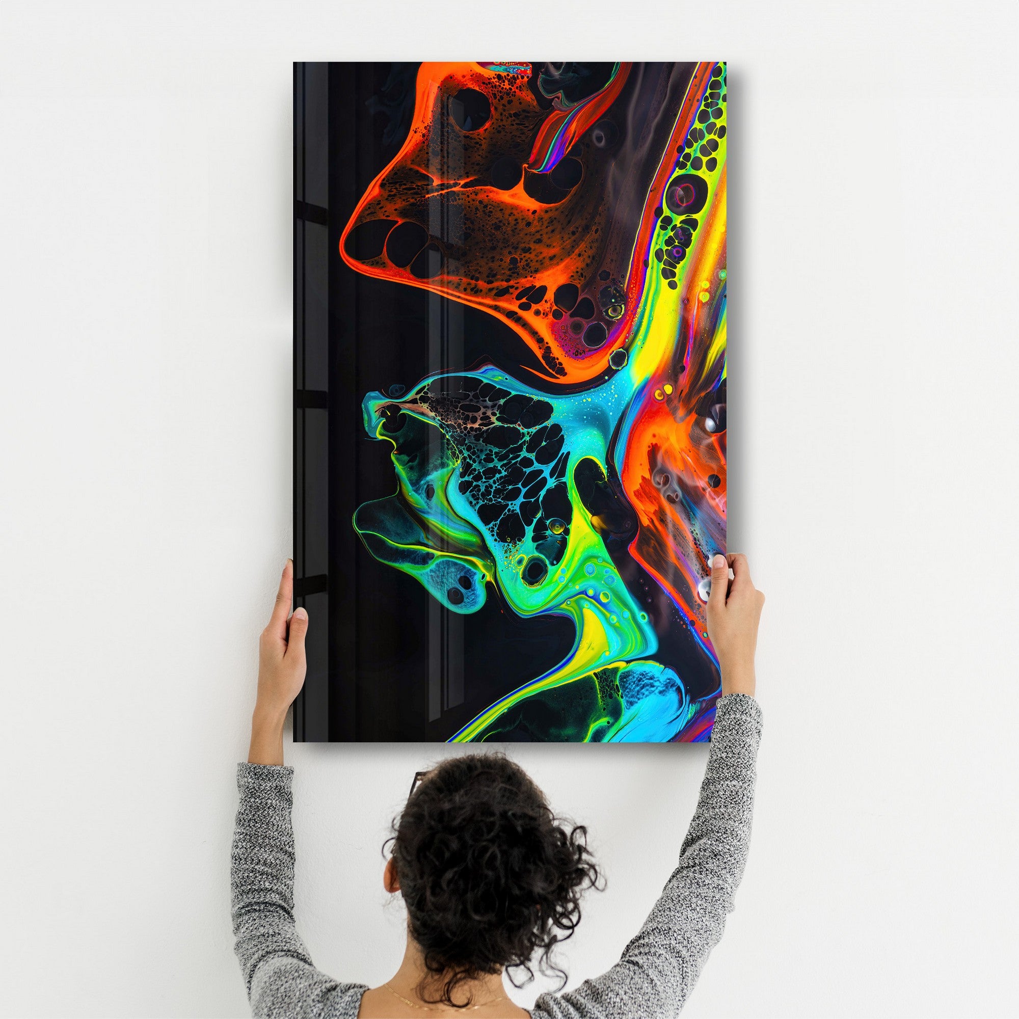 Arte Decorativa em Vidro Temperado Multicolor 70x110cm - Impressão UV de Alta Qualidade