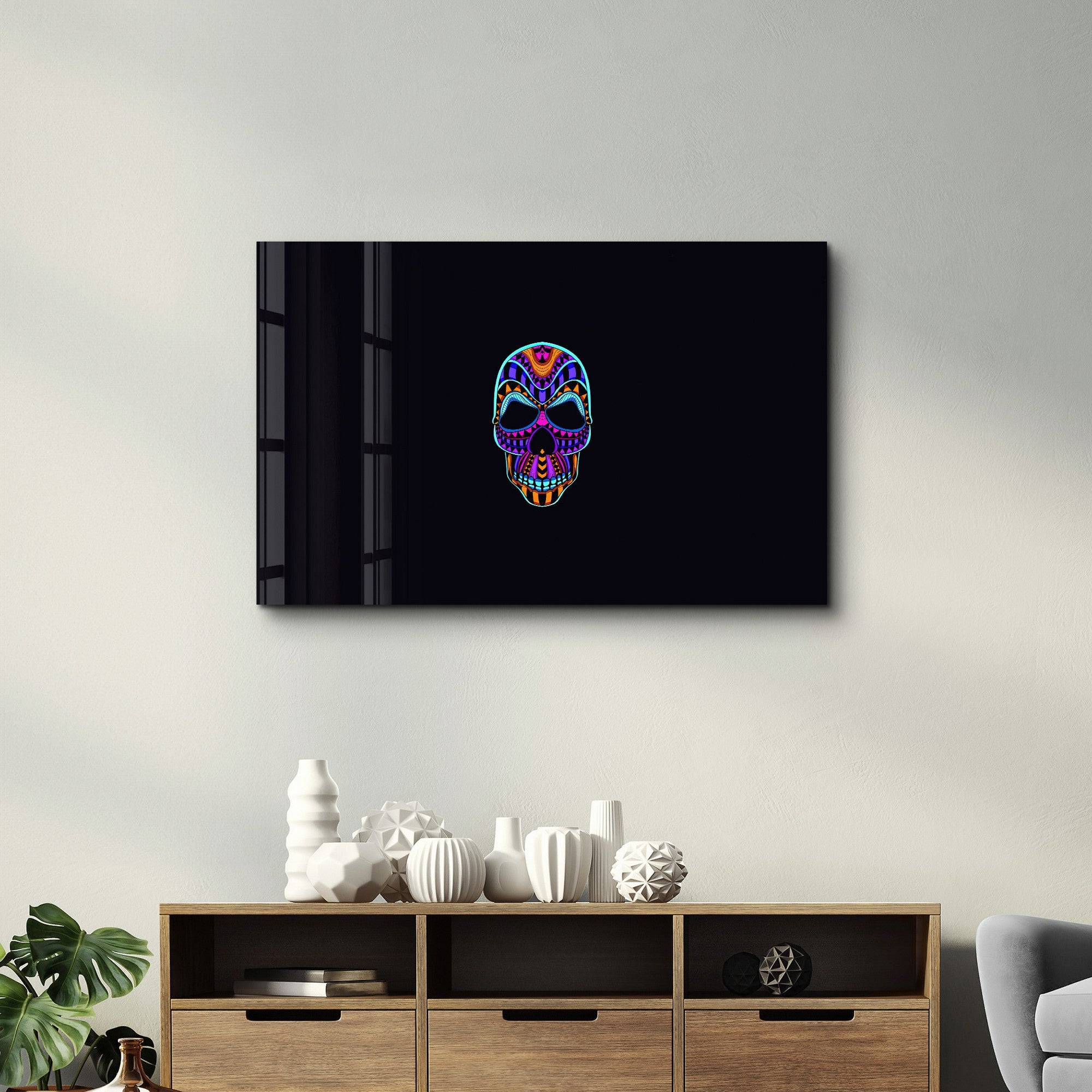 Arte Decorativa em Vidro Temperado Multicolor 70x110cm - Impressão UV de Alta Qualidade