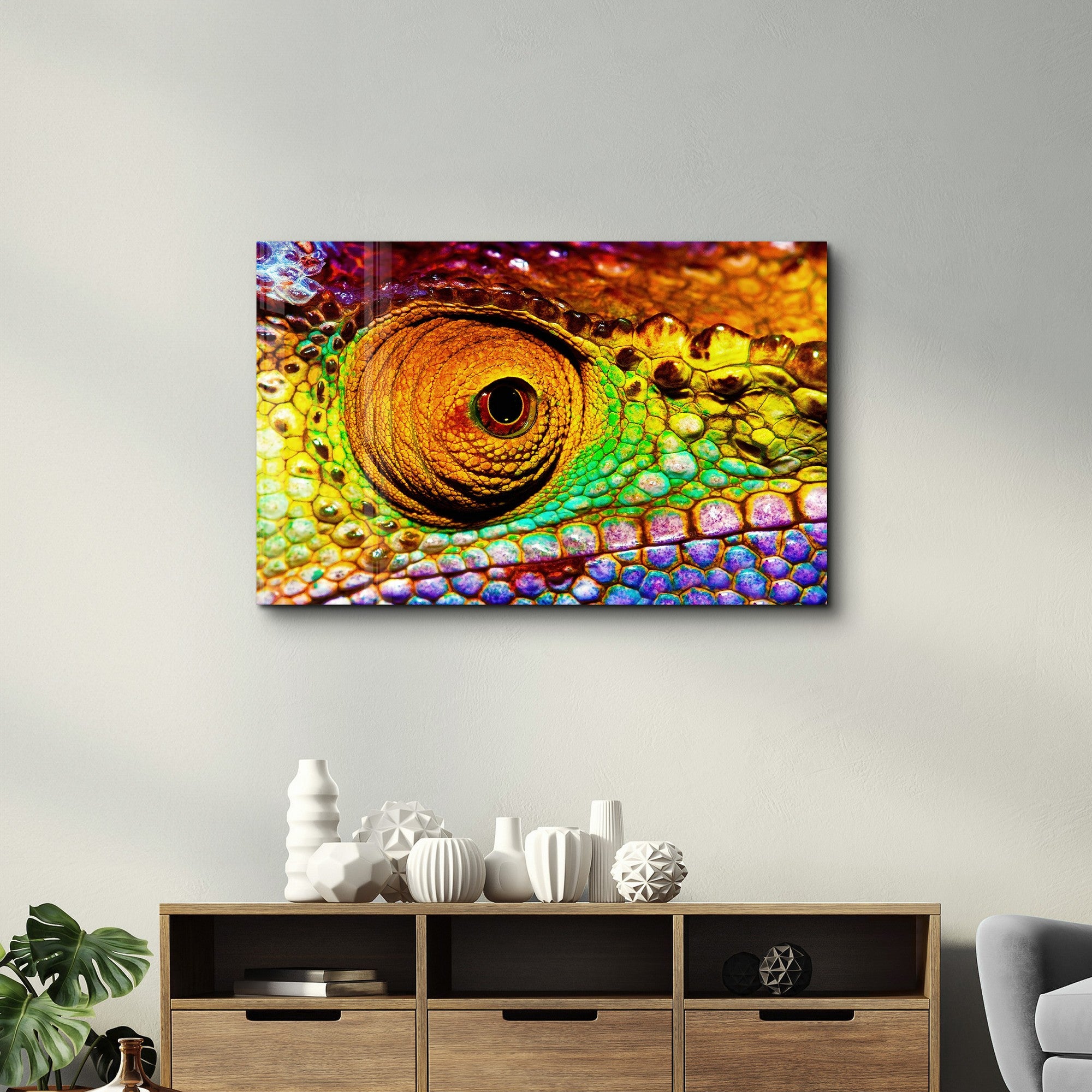Arte Decorativa em Vidro Temperado Multicolor 35x55cm - Impressão UV de Alta Qualidade