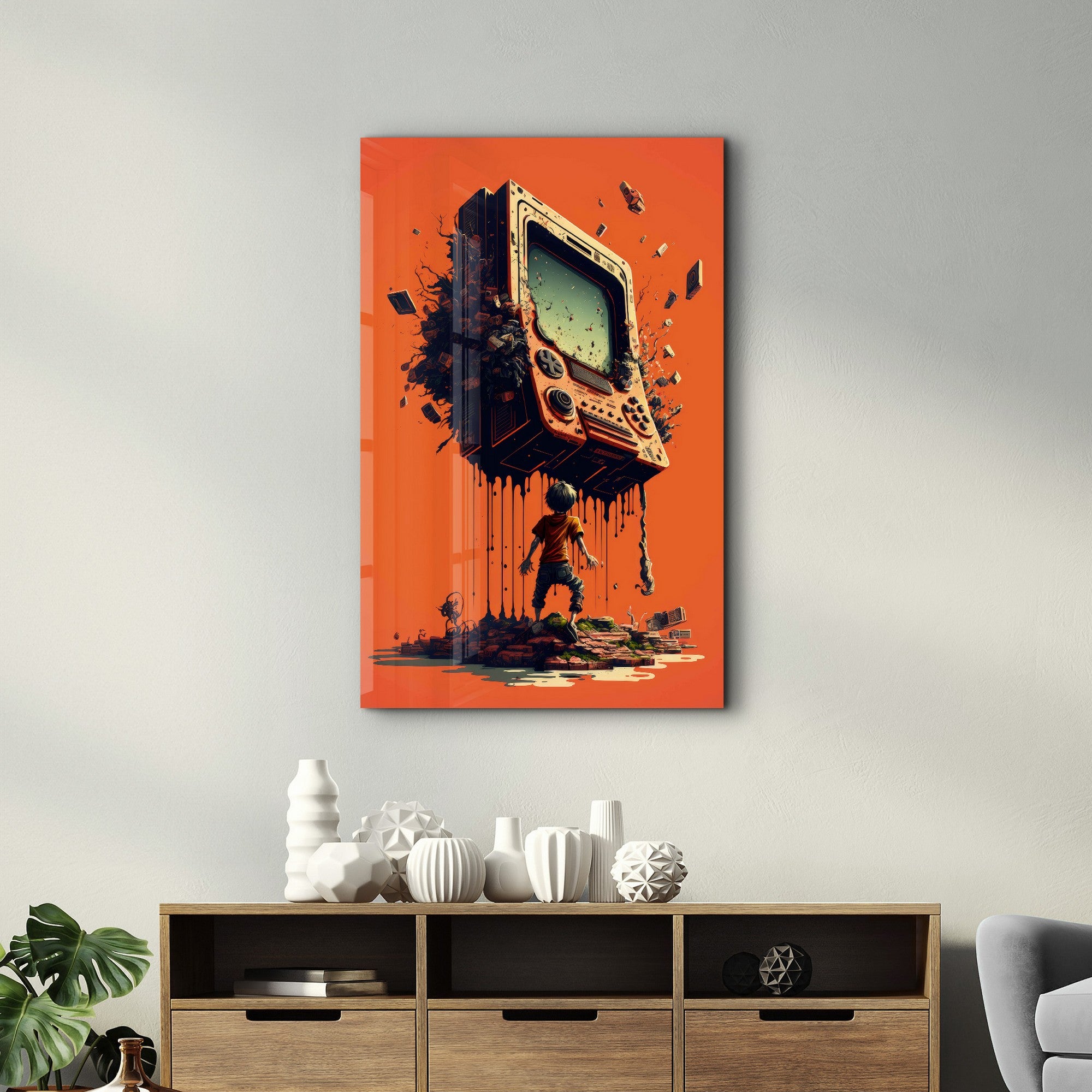 Arte Decorativa em Vidro Temperado Multicolor 35x55cm - Impressão UV de Alta Qualidade