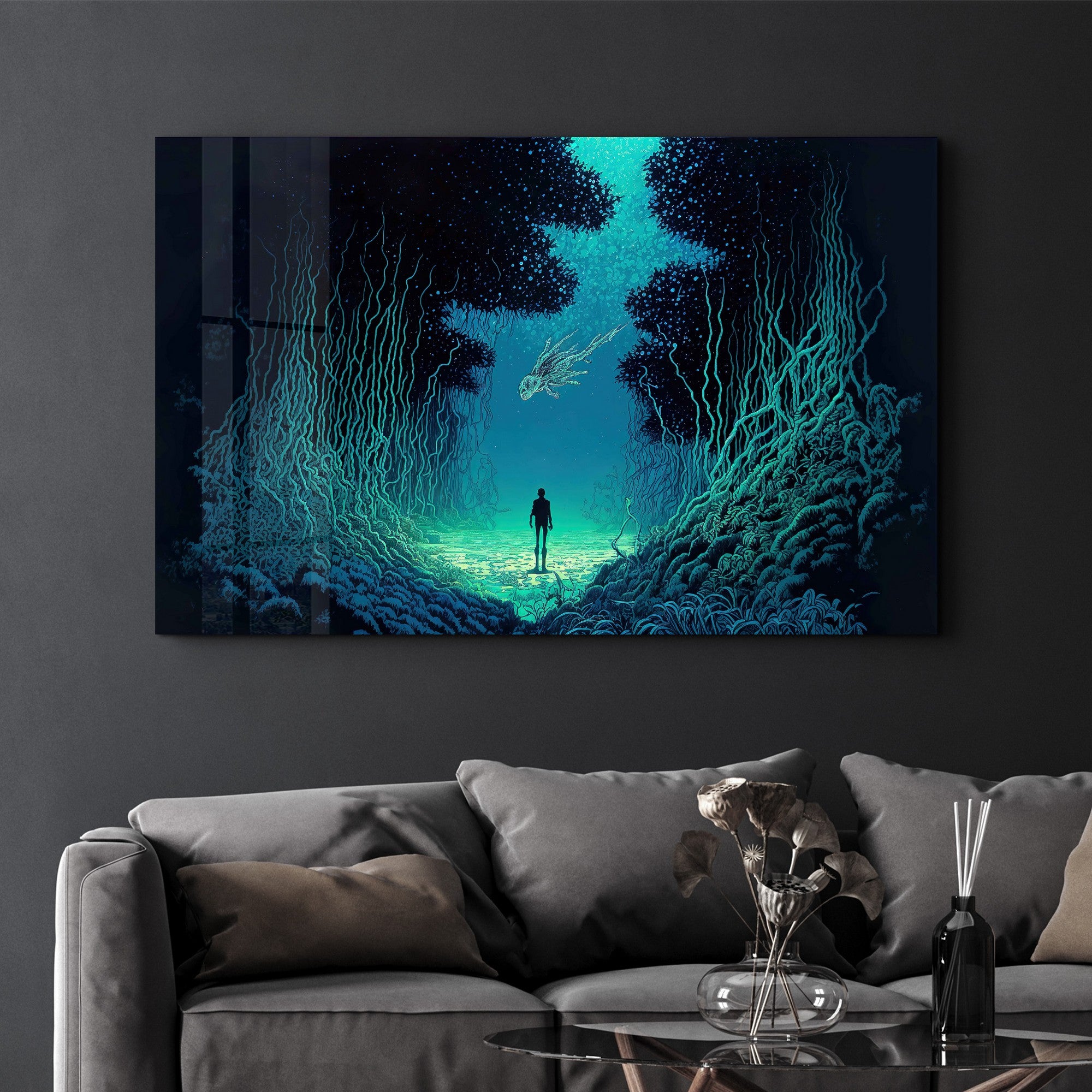 Arte Decorativa em Vidro Temperado Multicolor 35x55cm - Impressão UV de Alta Qualidade