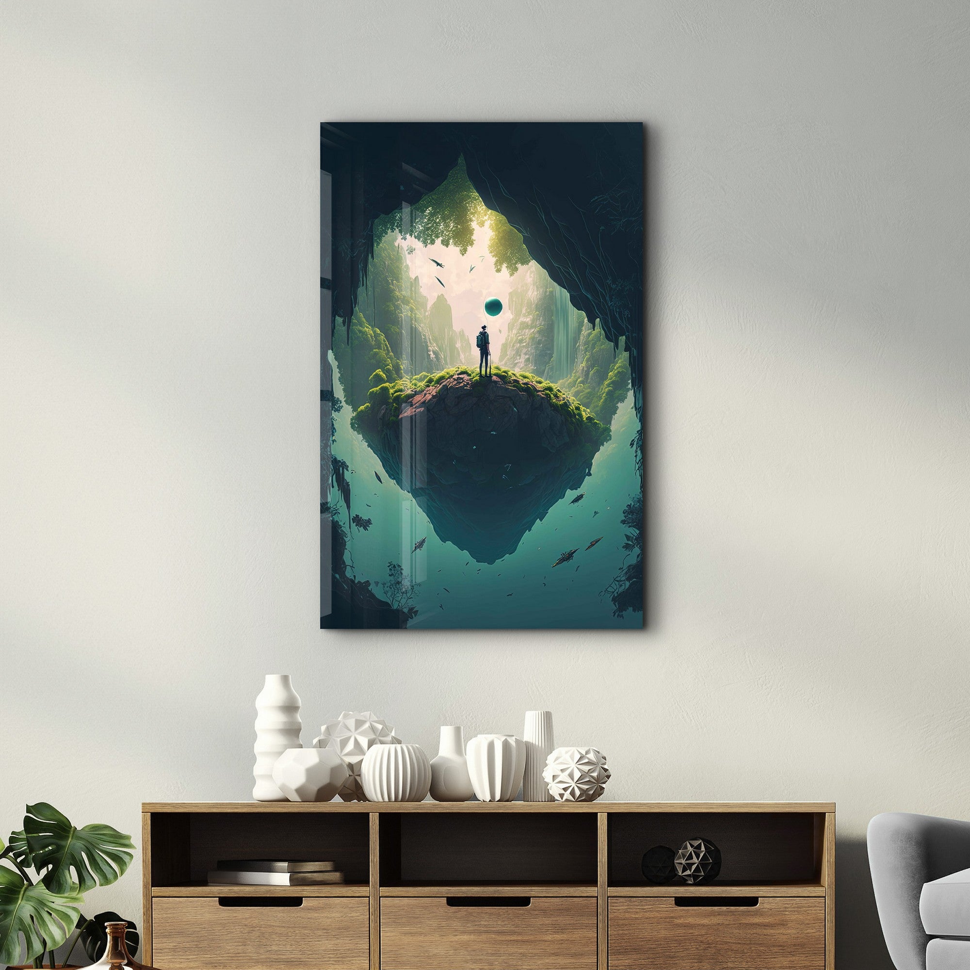 Arte Decorativa em Vidro Temperado Multicolor 35x55cm - Impressão UV de Alta Qualidade