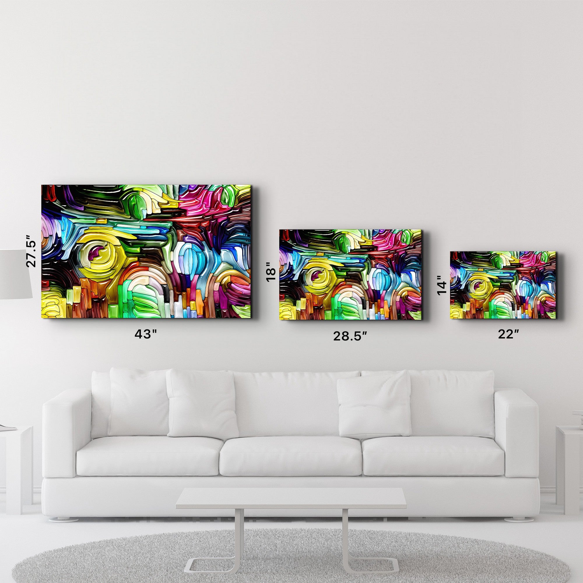 Arte Decorativa em Vidro Temperado Multicolor 70x110cm - Impressão UV de Alta Qualidade