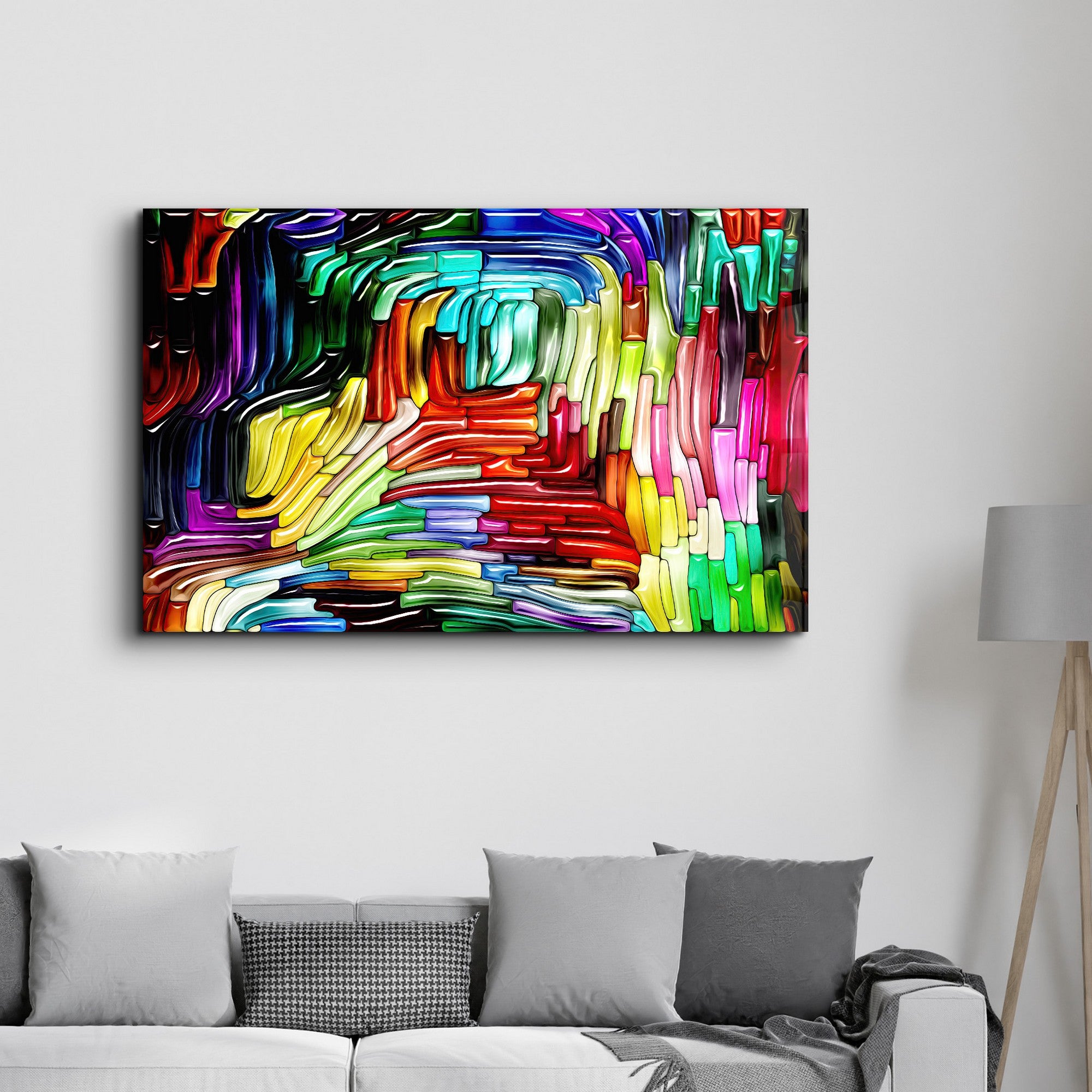 Arte Decorativa em Vidro Temperado Multicolor 35x55cm - Impressão UV de Alta Qualidade