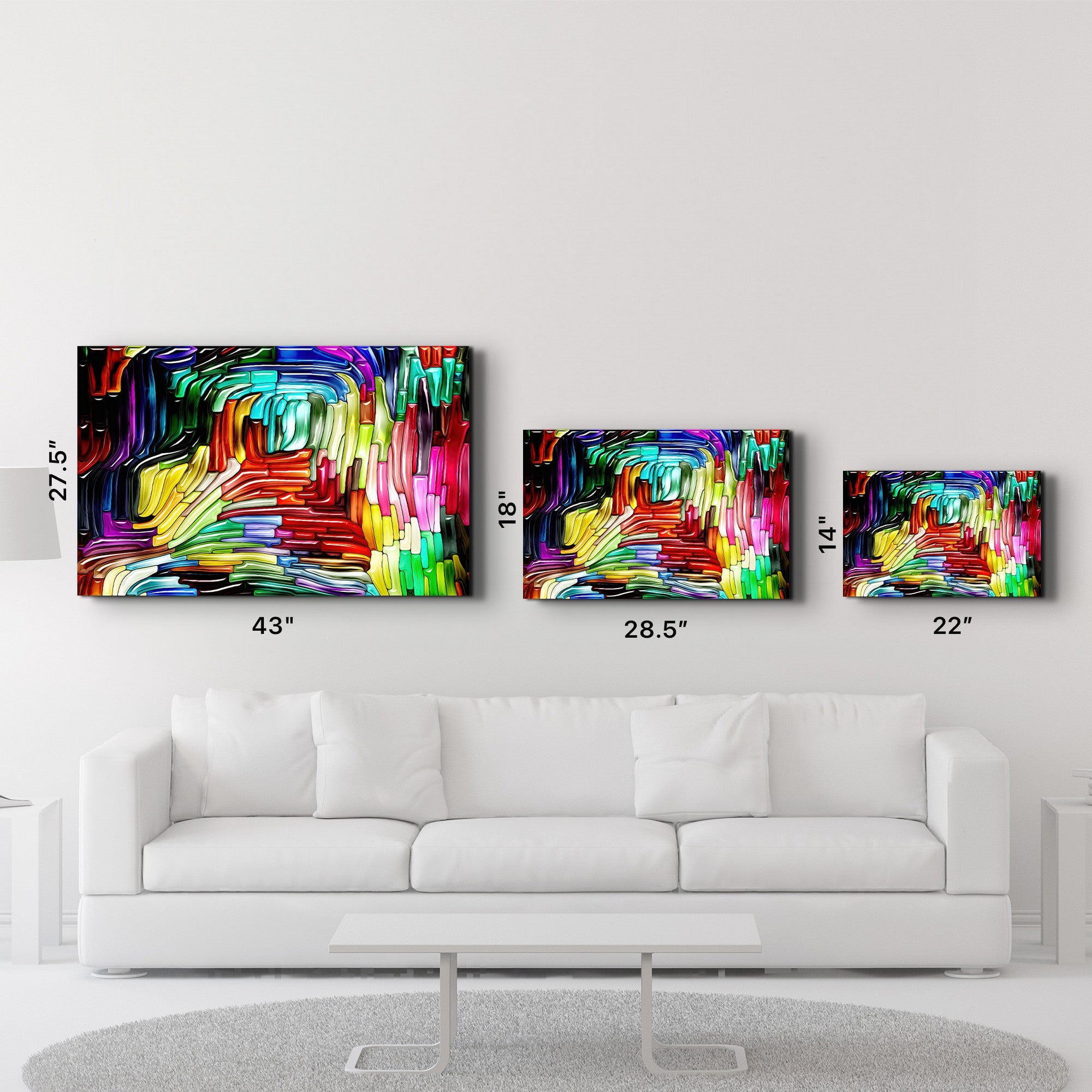 Arte Decorativa em Vidro Temperado Multicolor 35x55cm - Impressão UV de Alta Qualidade