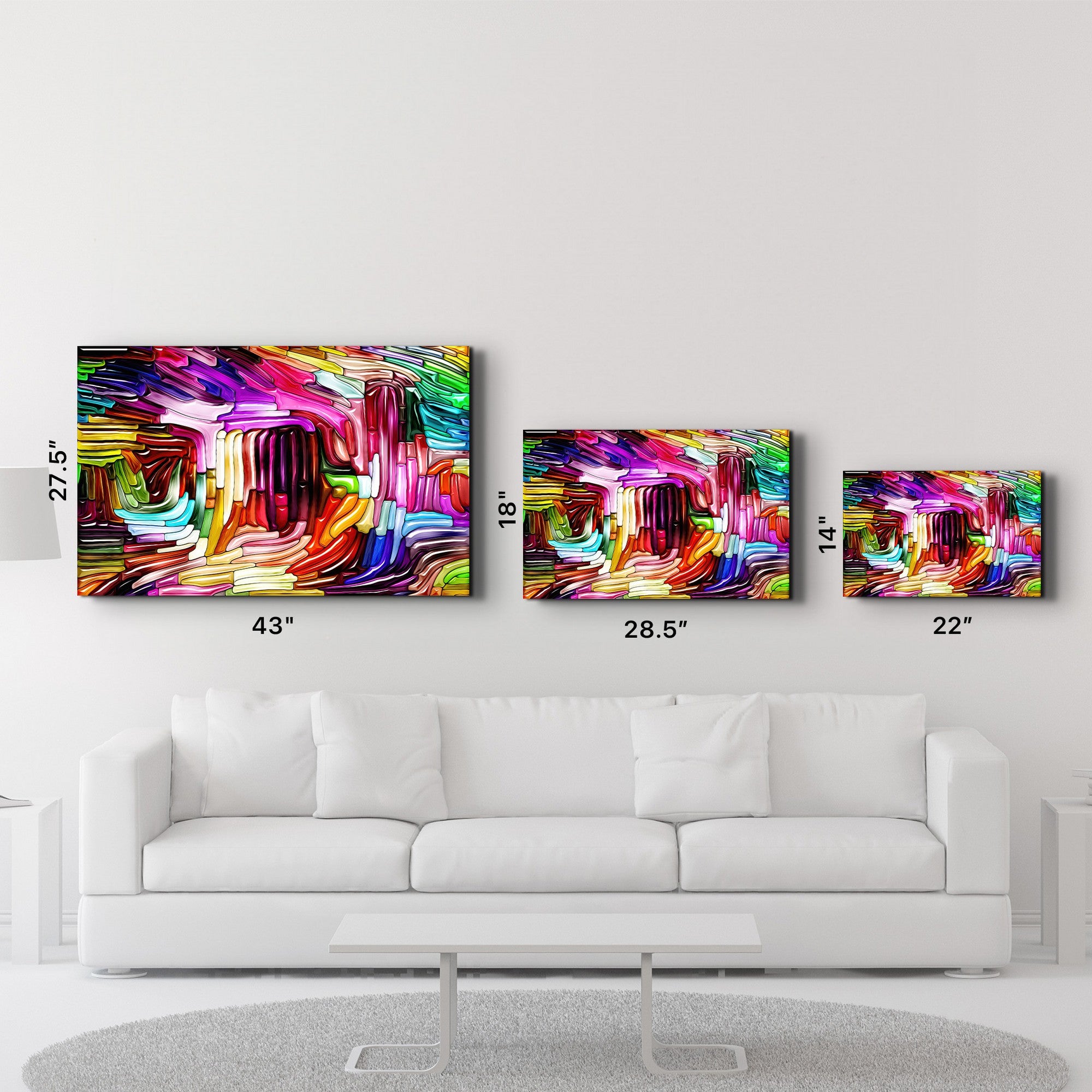 Arte Decorativa em Vidro Temperado Multicolor 70x110cm - Impressão UV de Alta Qualidade