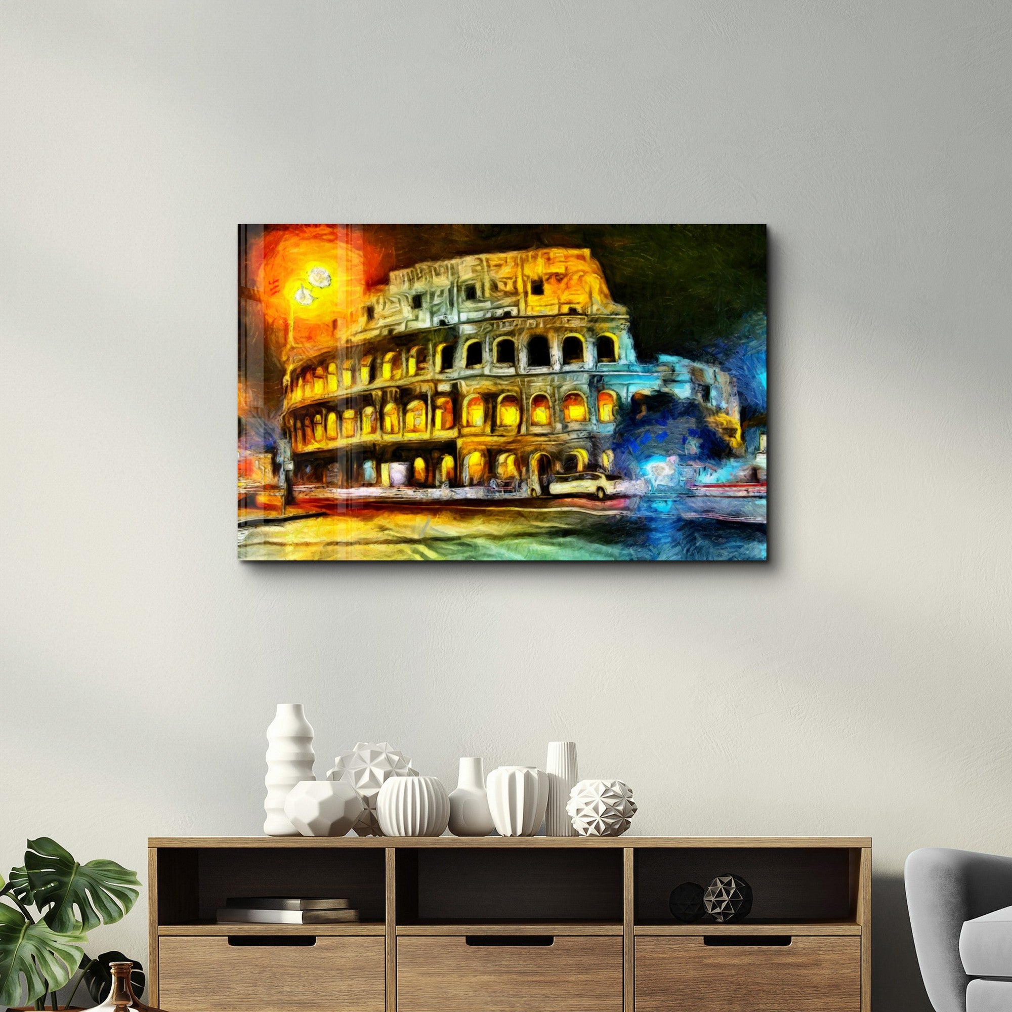 Quadro Decorativo em Vidro Temperado Multicolor 35x55cm - Impressão UV de Alta Qualidade