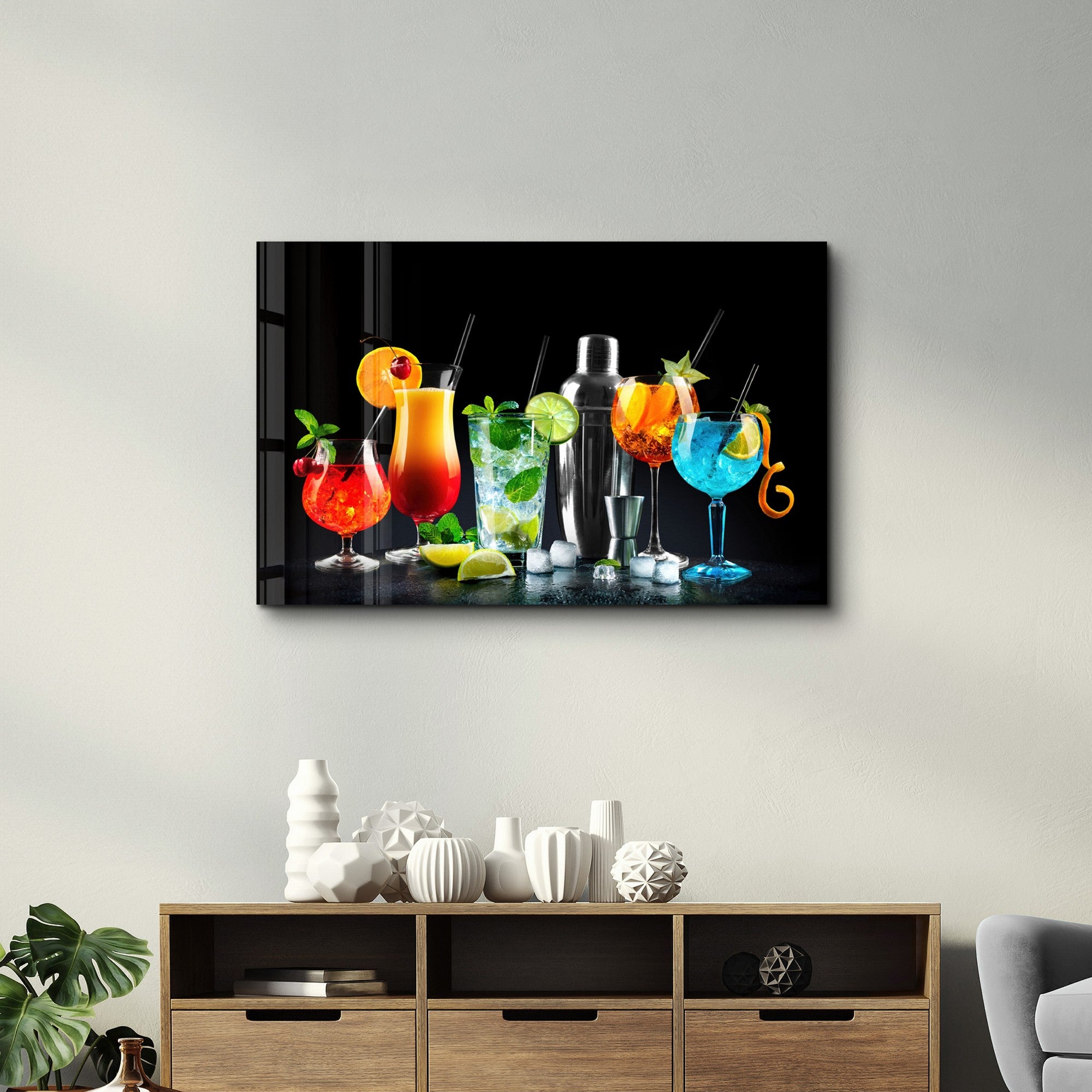 Quadro Decorativo em Vidro Temperado Multicolor 35x55cm - Impressão UV de Alta Qualidade