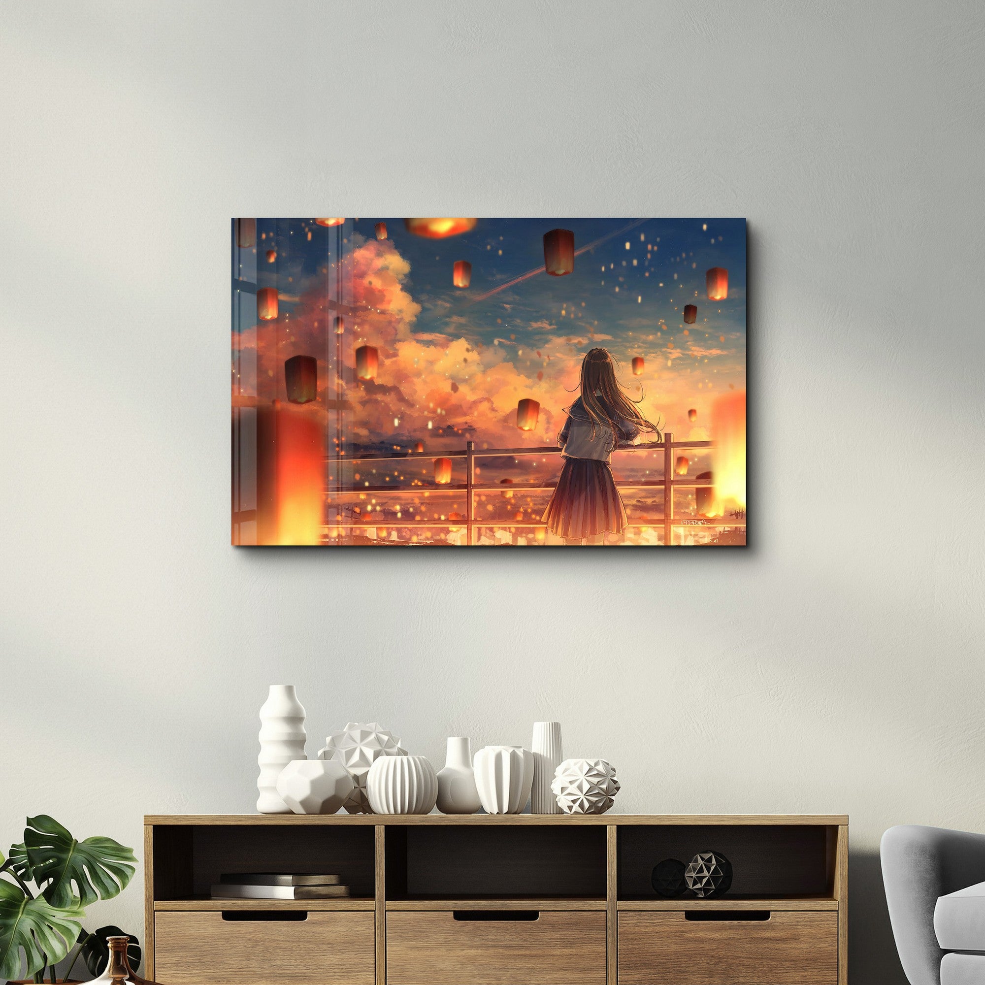 Quadro Decorativo em Vidro Temperado Multicolor 35x55cm - Impressão UV de Alta Qualidade