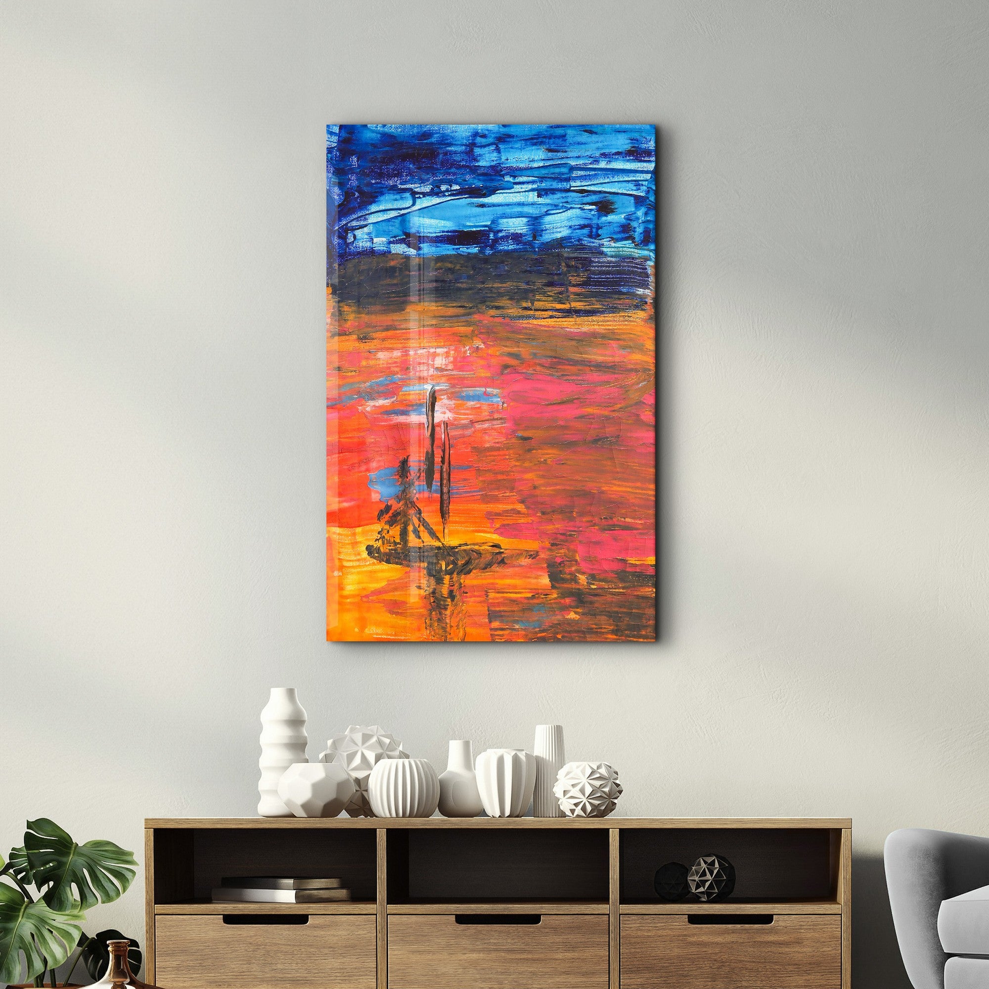 Quadro Decorativo em Vidro Temperado Multicolor 35x55cm - Impressão UV de Alta Qualidade