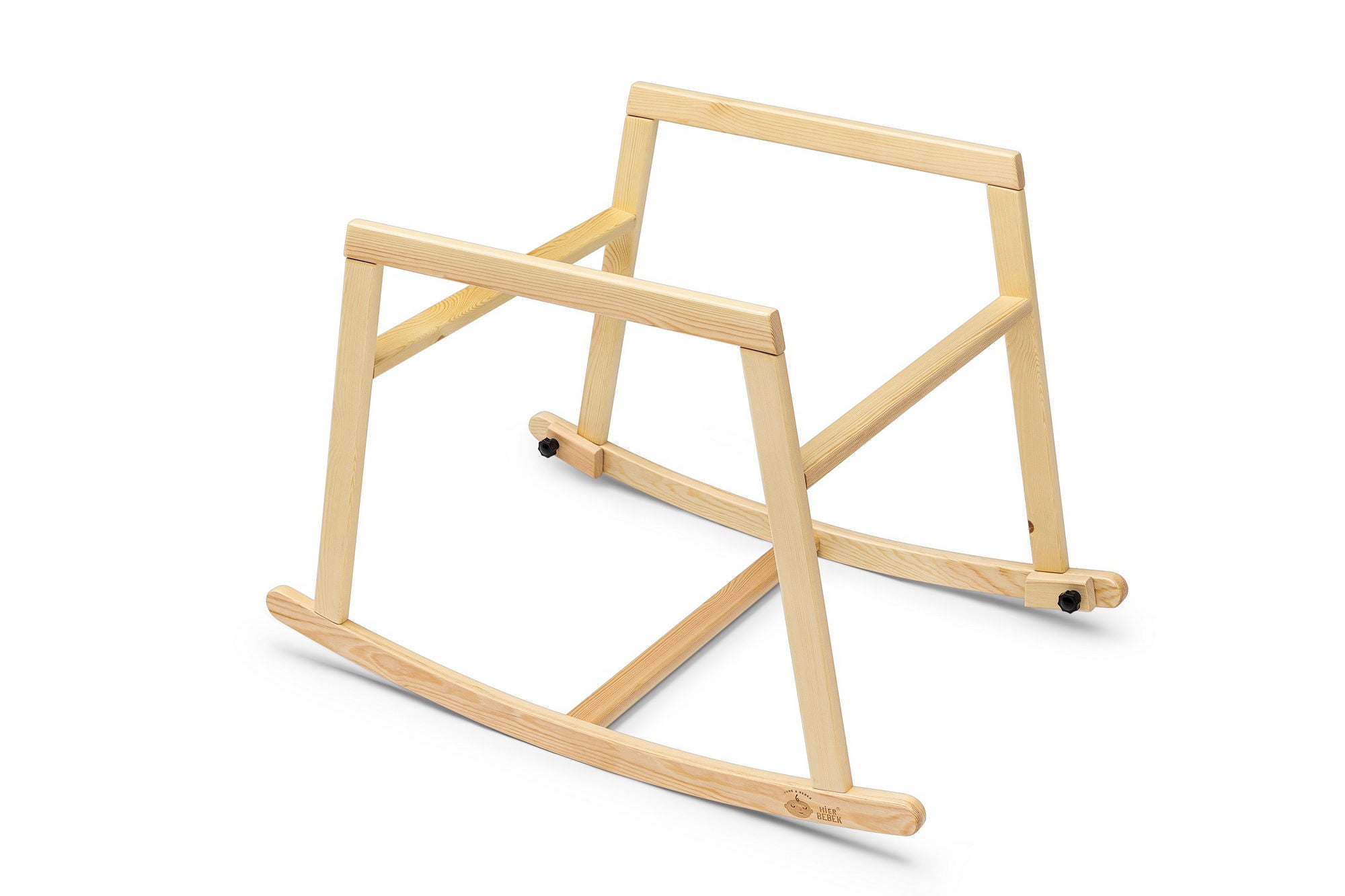 Berço – 90cm x 70cm – Branco e Natural – Madeira de Pinho