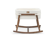 Berço – 90cm x 70cm x 58cm – Branco/Nogueira – Madeira