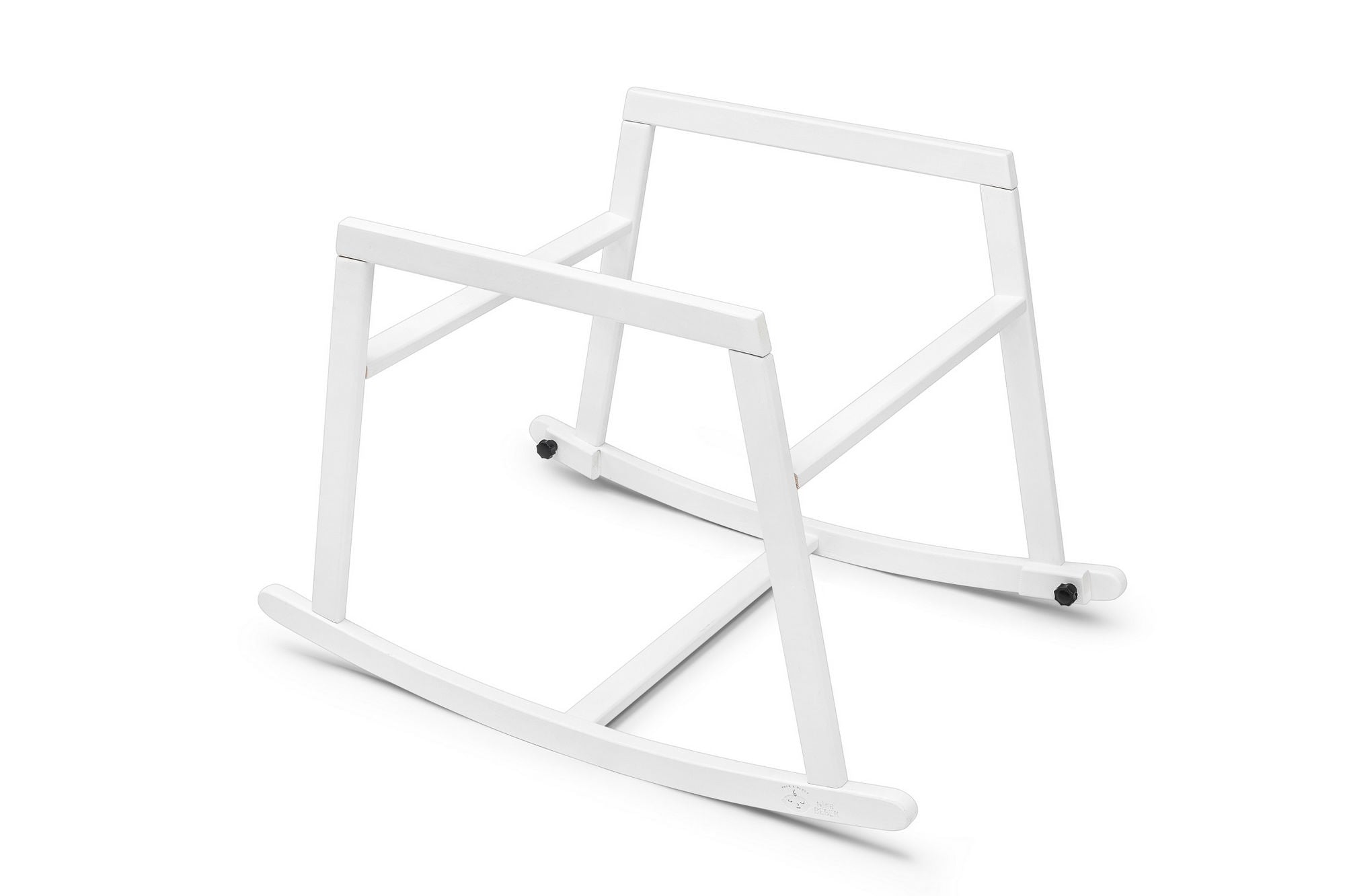 Berço – 46 cm largura x 72 cm profundidade – Preto e Branco – Madeira de Pinho