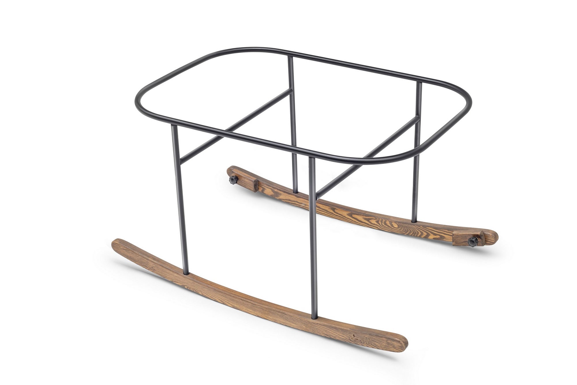 Berço – 90x58x70 cm – Cinzento e Preto – Metal e Madeira