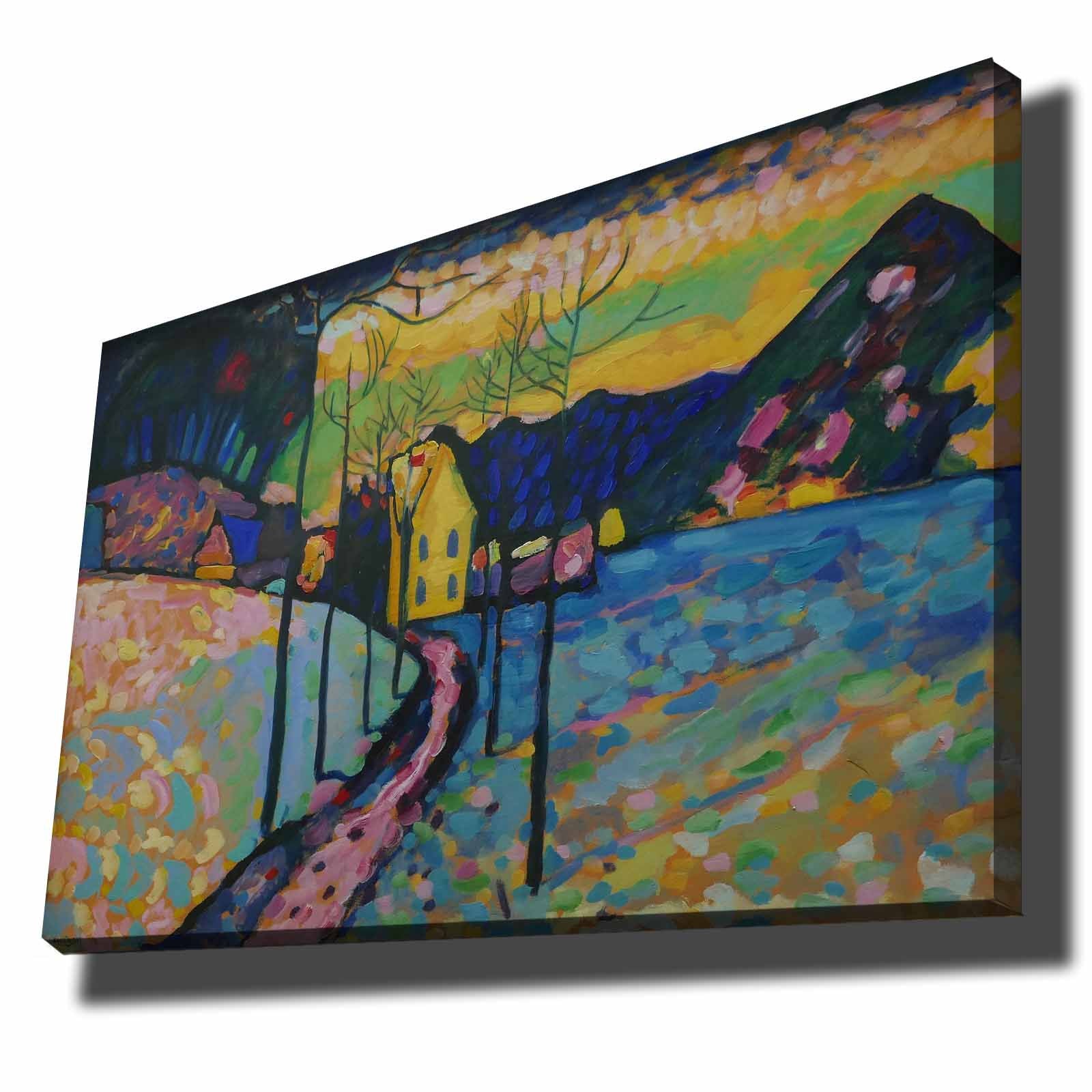 Pintura decorativa em tela – 70 x 100 cm – moldura de madeira