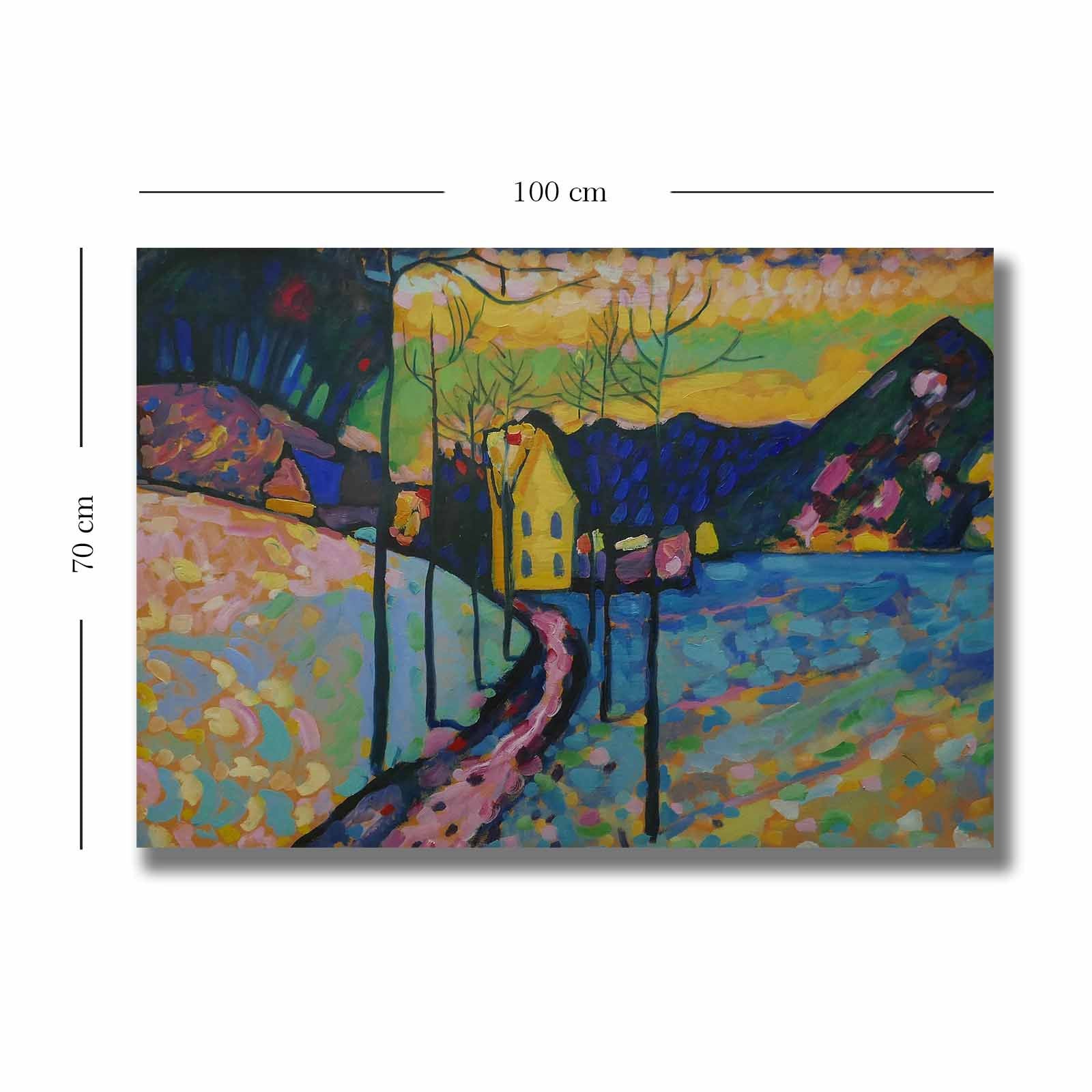 Pintura decorativa em tela – 70 x 100 cm – moldura de madeira