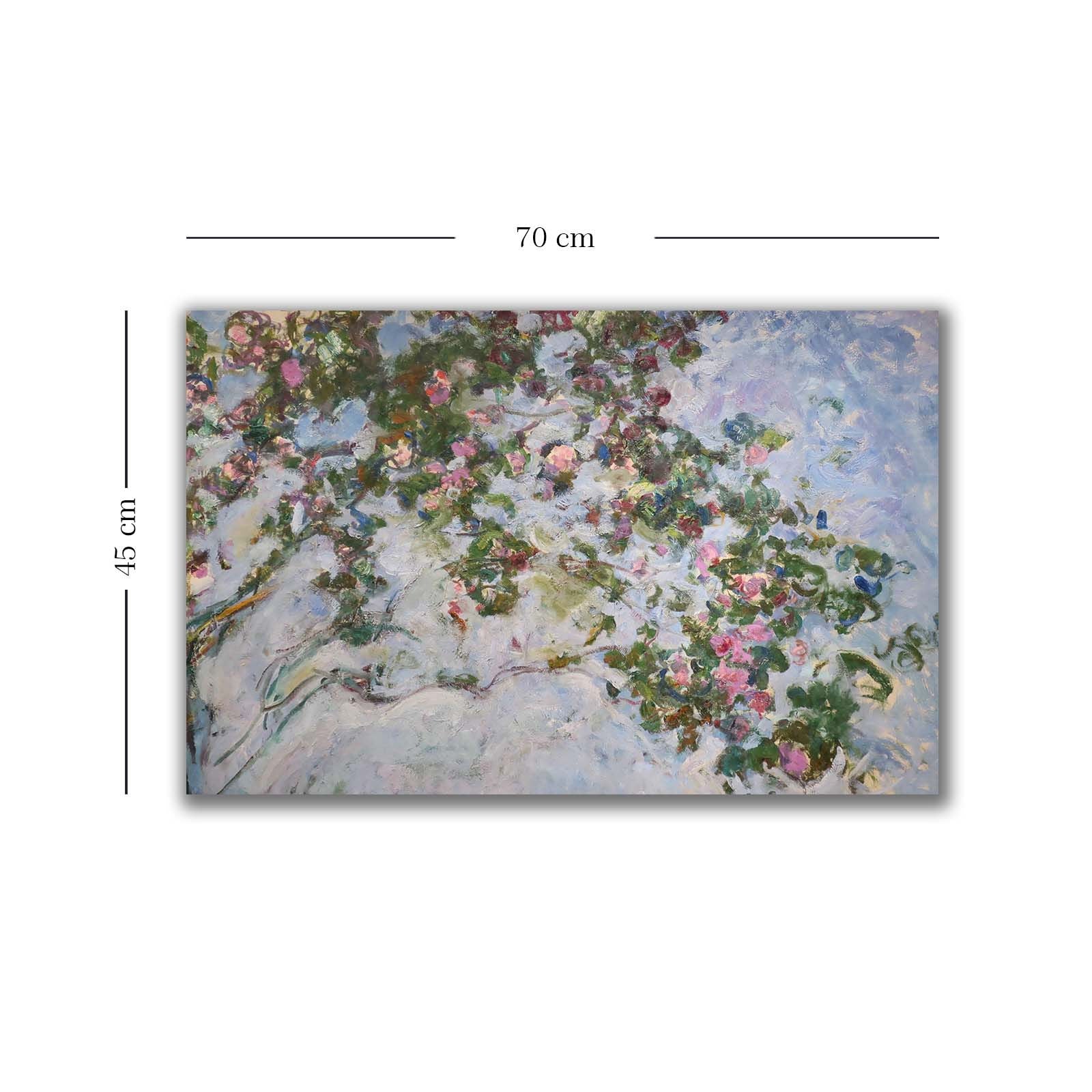 Quadro Decorativo em Tela Multicolor Monet 45x70cm - Moldura em Pinho Natural