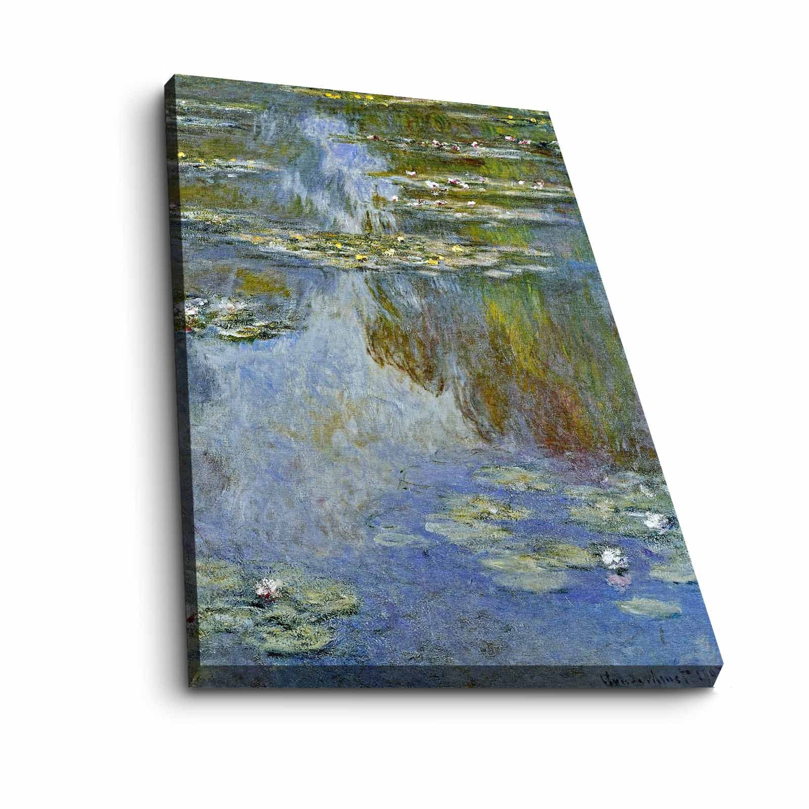 Quadro Decorativo em Tela Monet Multicolor 45x70cm - Moldura em Pinho Natural