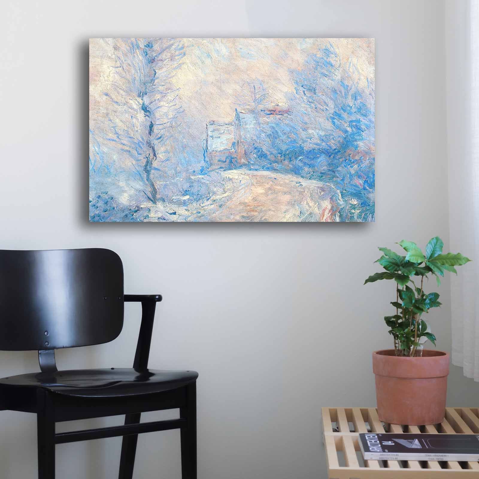 Quadro Decorativo em Tela Monet Multicolor 45x70cm - Moldura em Pinho Natural