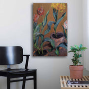 Quadro Decorativo em Tela Multicolor Monet 45x70cm - Moldura Pinho Natural