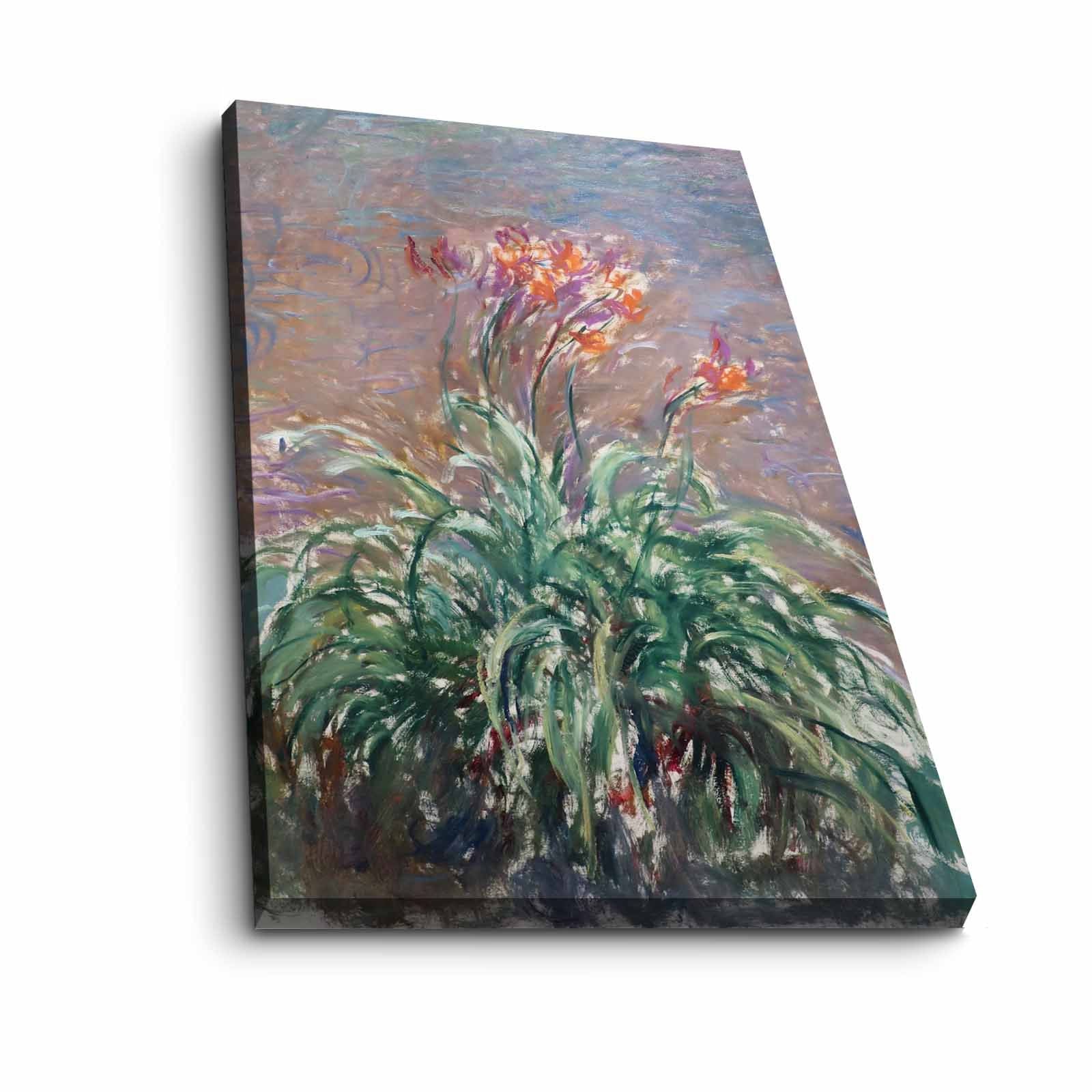 Quadro Decorativo em Tela Multicolor Monet 45x70cm - Moldura Pinho Natural
