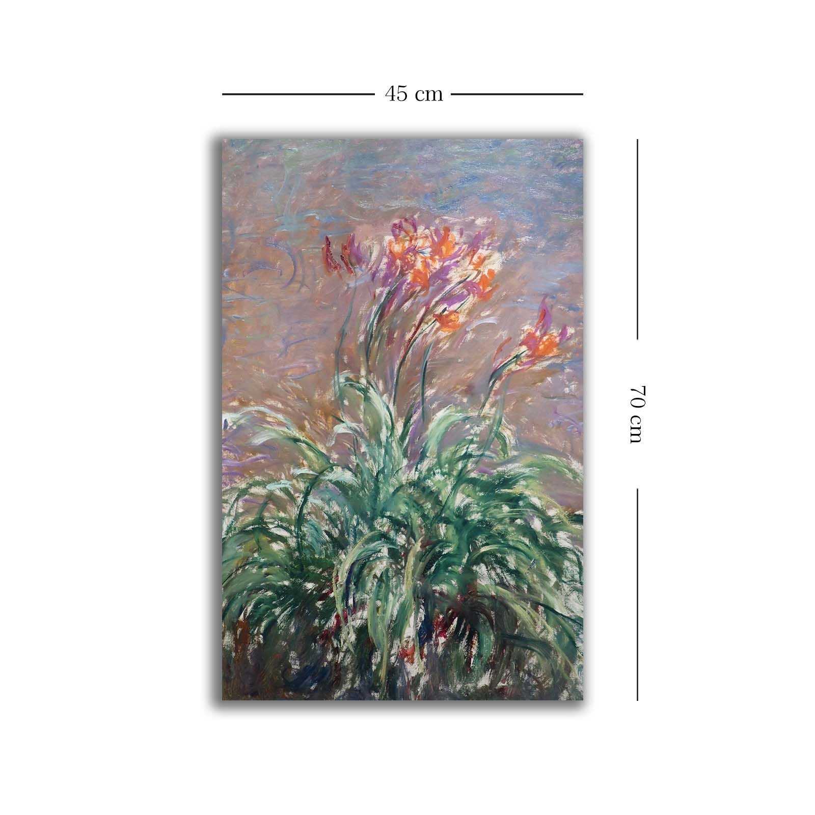 Quadro Decorativo em Tela Multicolor Monet 45x70cm - Moldura Pinho Natural