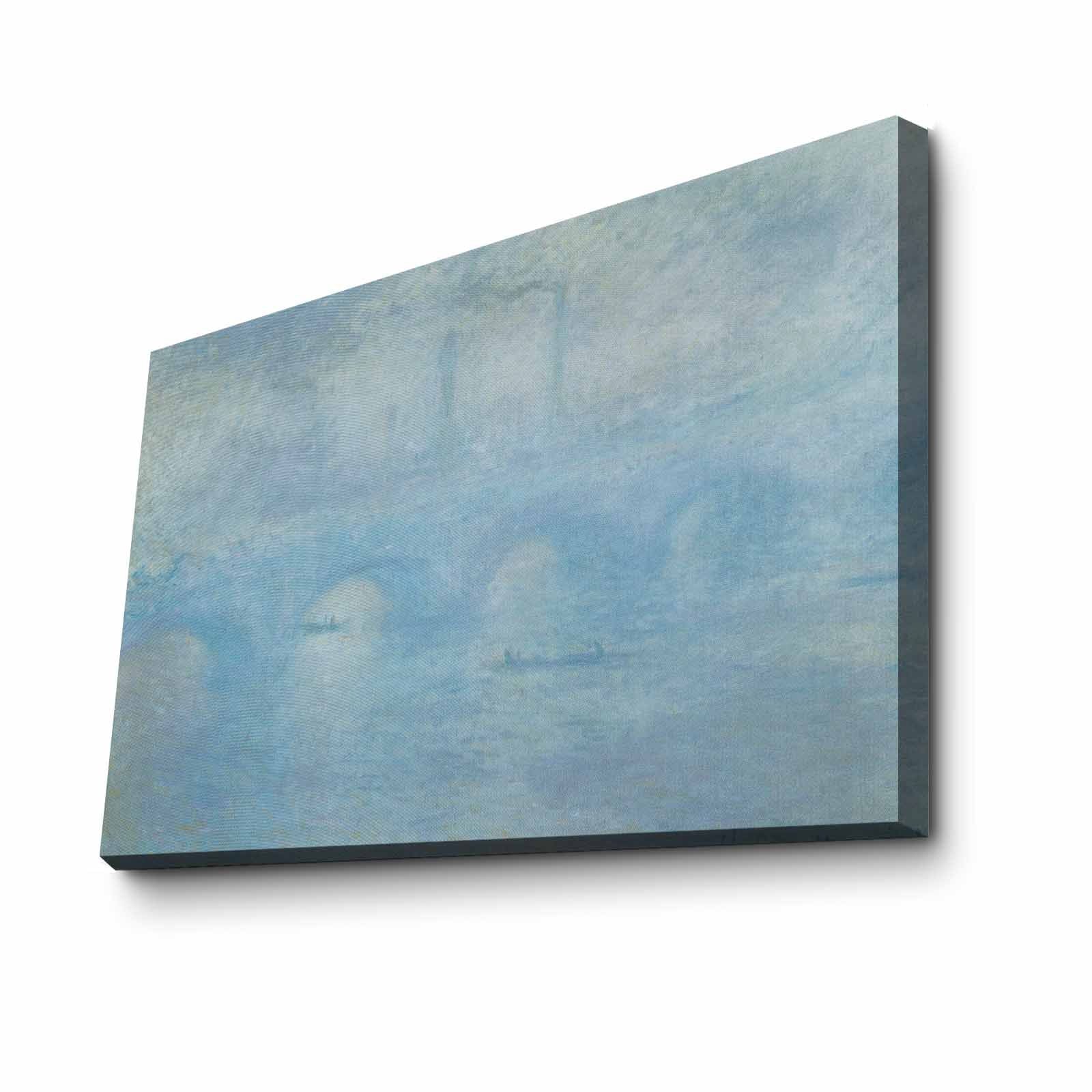 Quadro Decorativo em Tela Multicolor Monet 45x70cm - Moldura em Pinho Natural