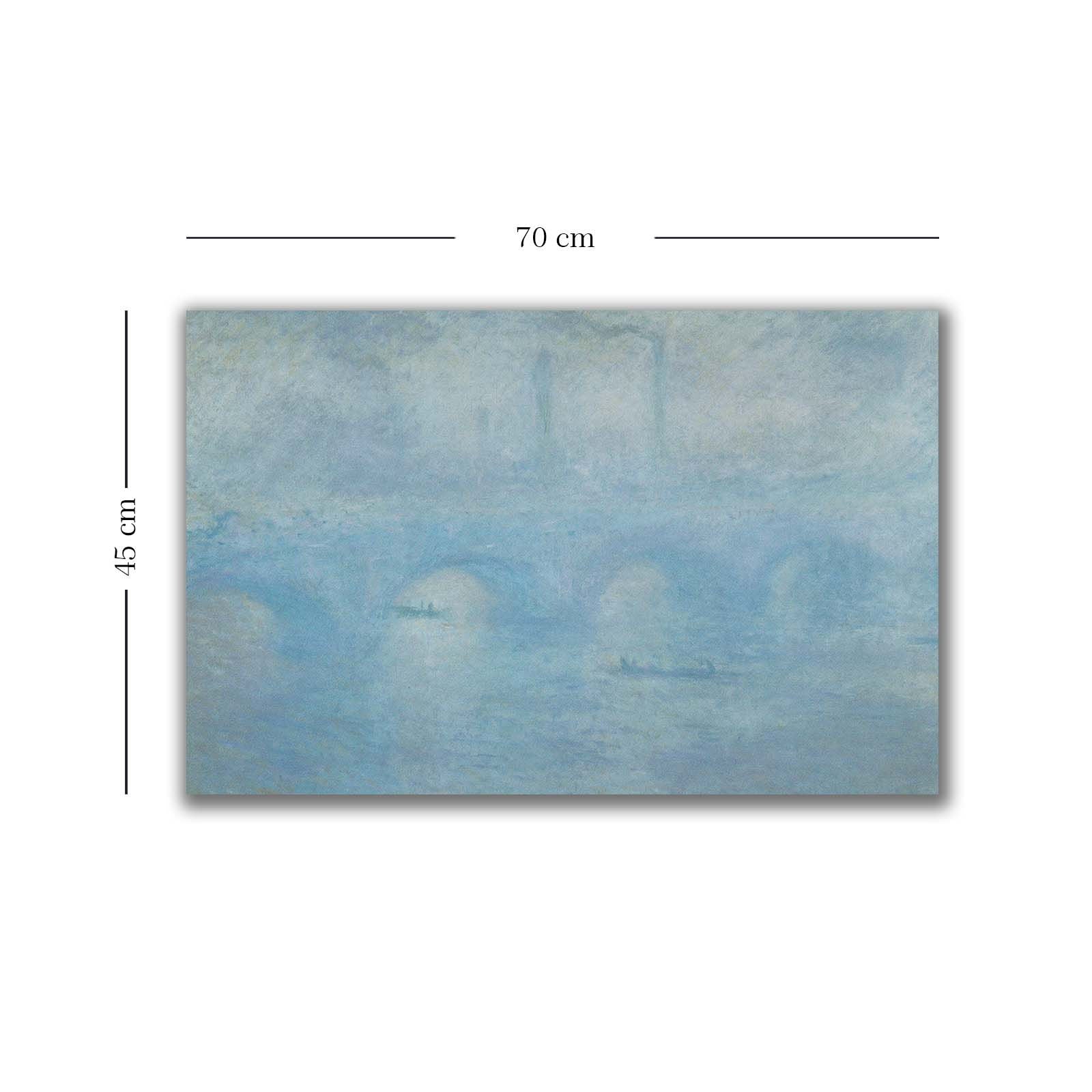 Quadro Decorativo em Tela Multicolor Monet 45x70cm - Moldura em Pinho Natural