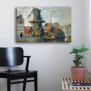 Quadro Decorativo em Tela Multicolor Monet 45x70cm - Moldura Pinho Natural