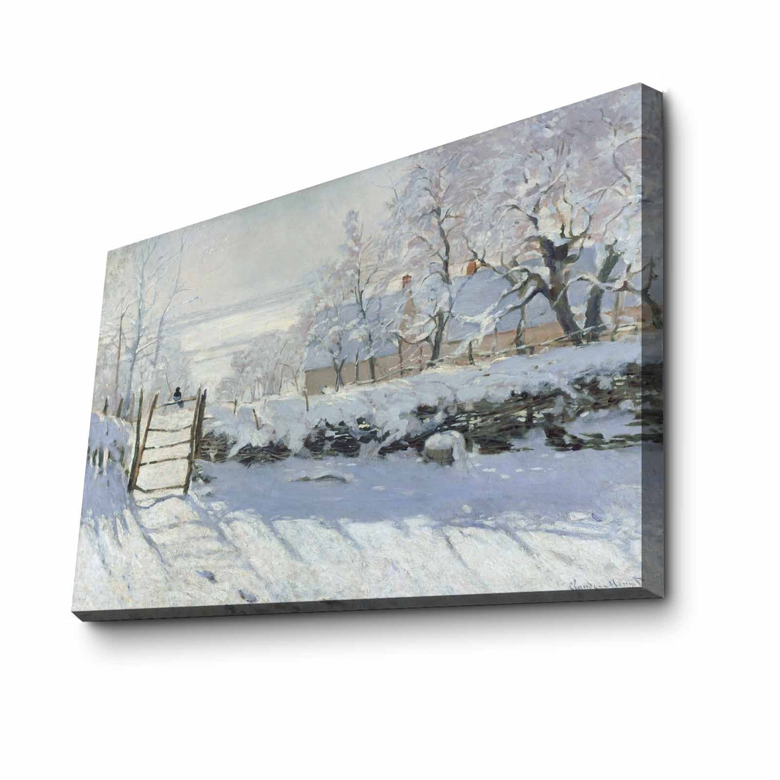 Quadro Decorativo em Tela Multicolor Monet 45x70cm - Moldura Pinho Natural