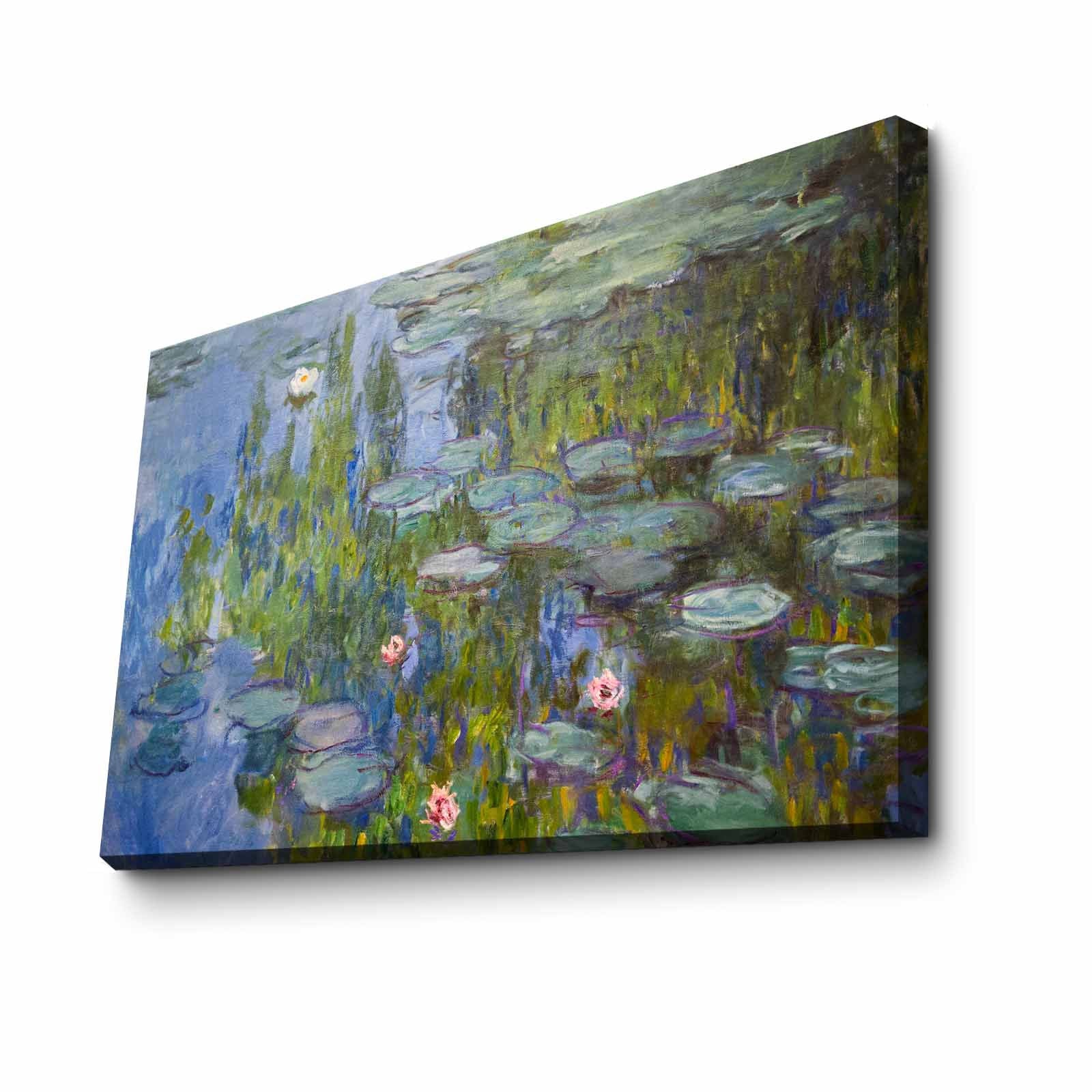 Quadro Decorativo em Tela Multicolor Monet 45x70cm - Moldura Pinho Natural