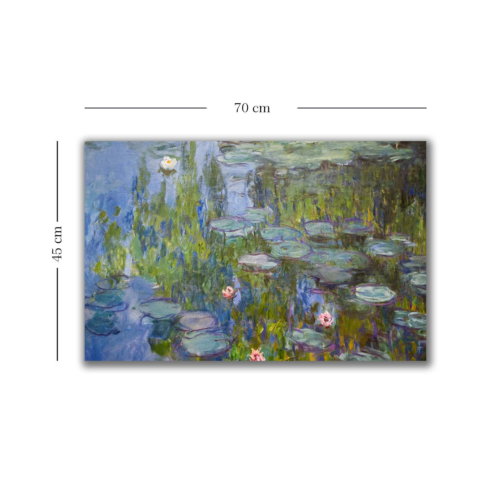 Quadro Decorativo em Tela Multicolor Monet 45x70cm - Moldura Pinho Natural