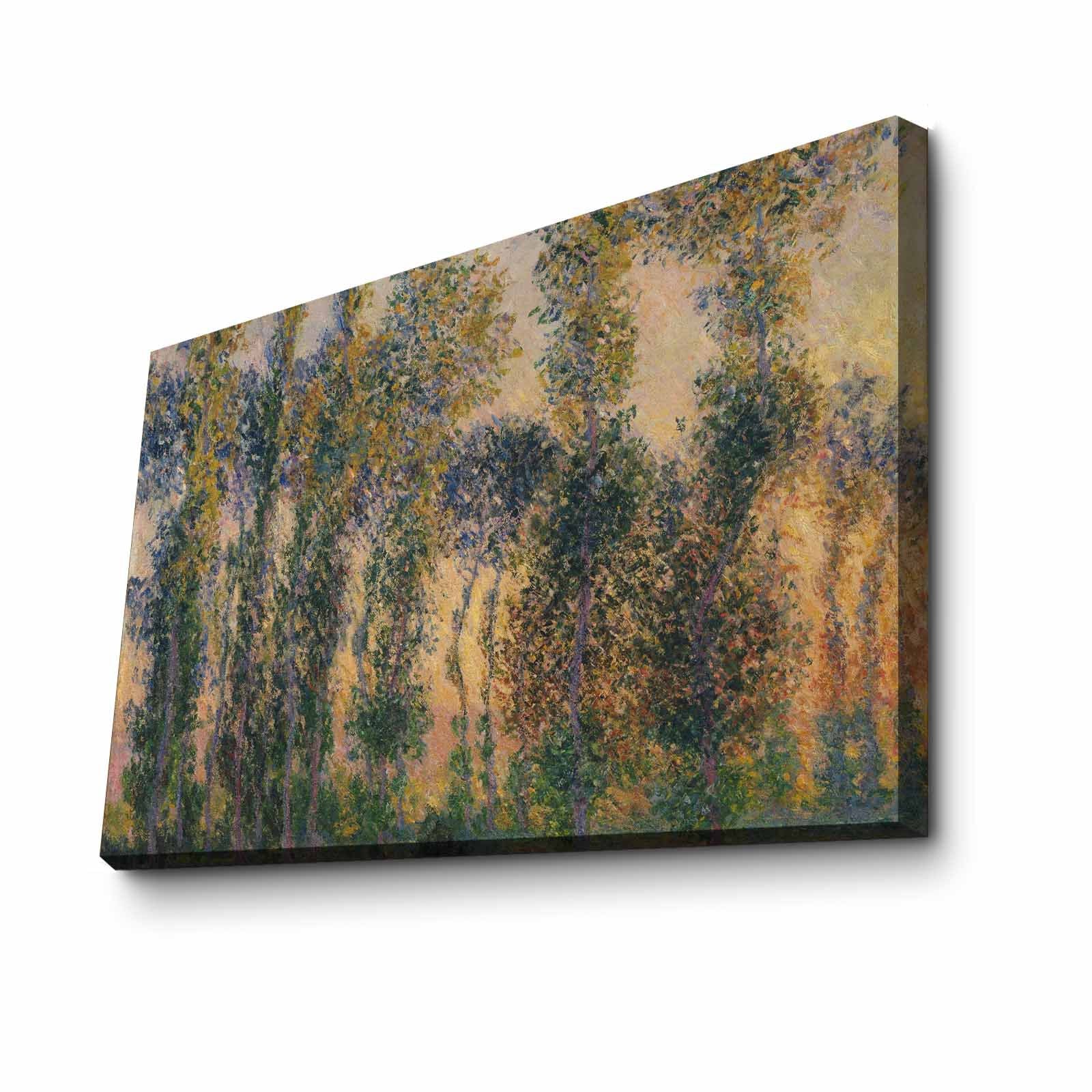 Quadro Decorativo em Tela Multicolor Monet 45x70cm - Moldura em Pinho Natural