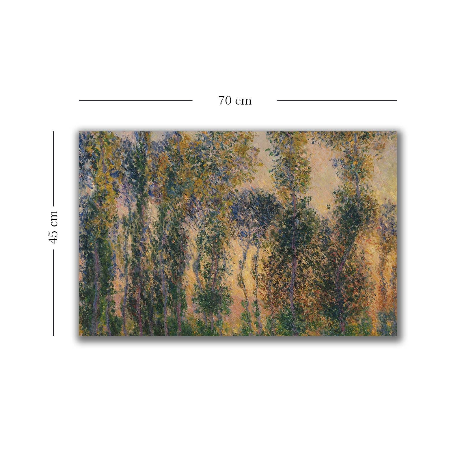 Quadro Decorativo em Tela Multicolor Monet 45x70cm - Moldura em Pinho Natural