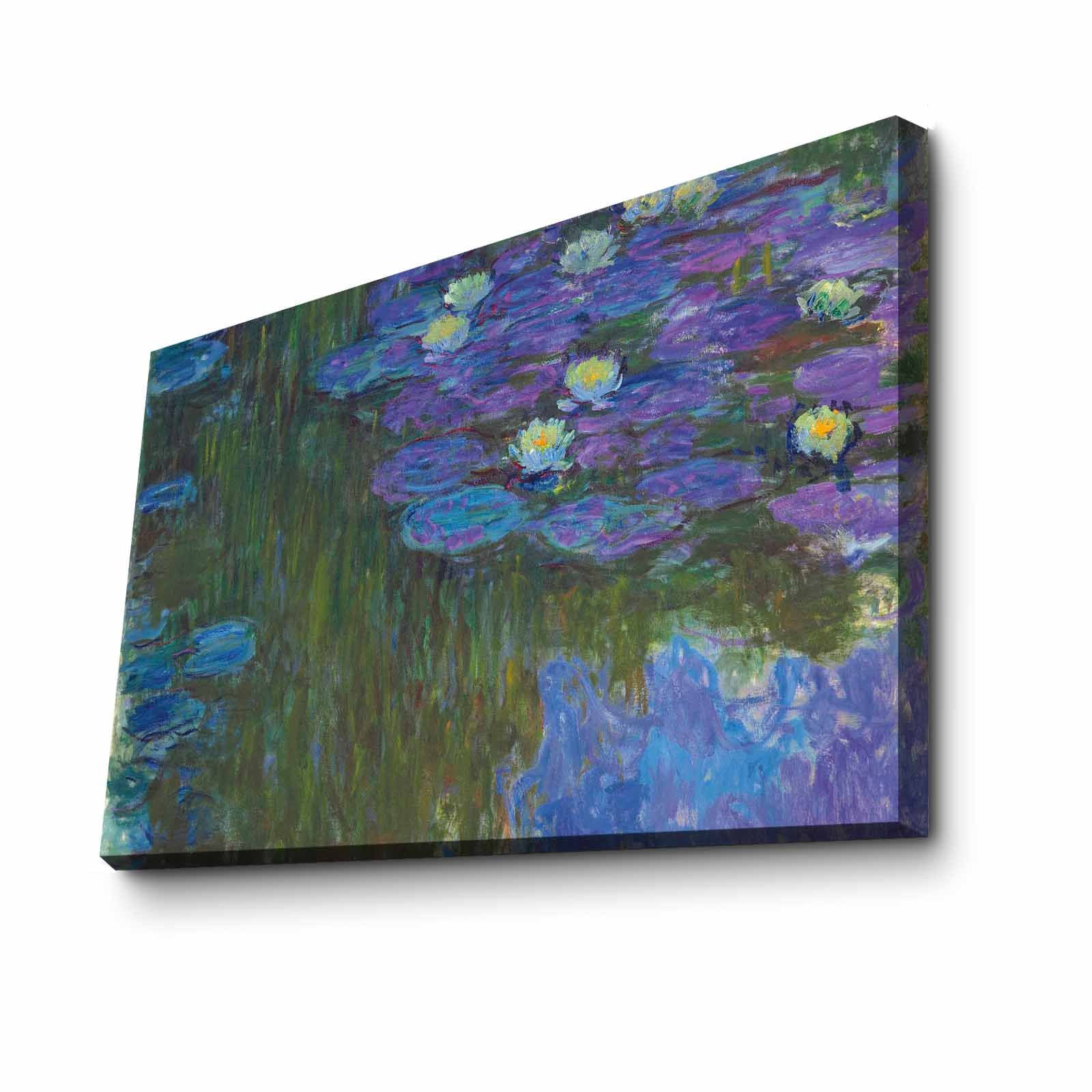 Quadro Decorativo em Tela Multicolor Monet 45x70cm - Moldura Pinho Natural