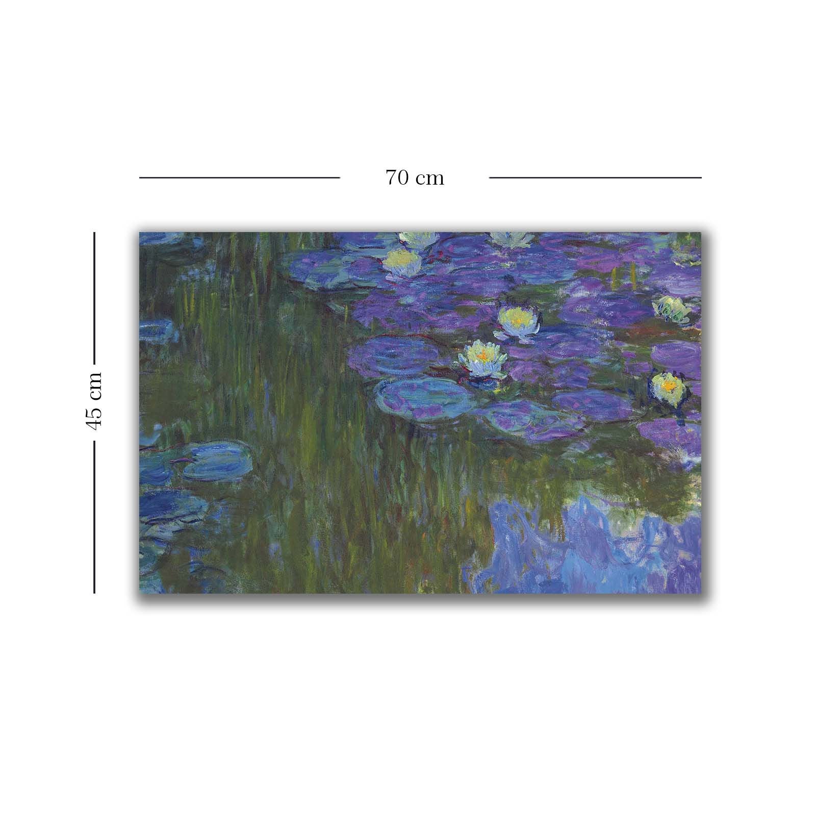 Quadro Decorativo em Tela Multicolor Monet 45x70cm - Moldura Pinho Natural