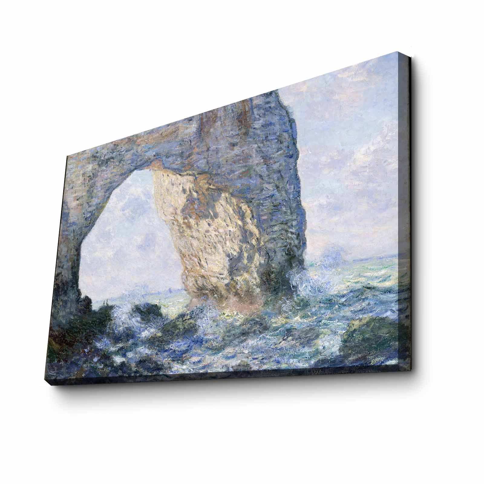 Quadro Decorativo em Tela Multicolor Monet 45x70cm - Moldura Pinho Natural