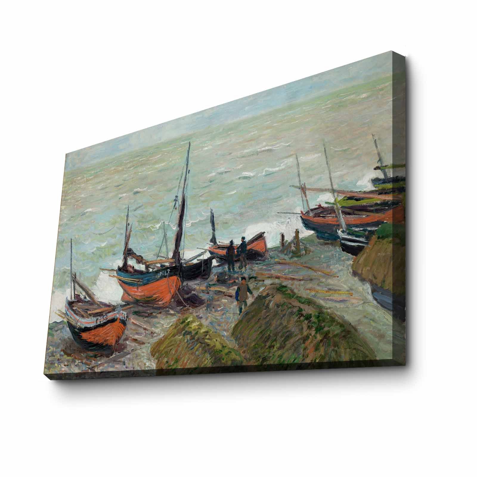 Quadro Decorativo em Tela Multicolor Monet 45x70cm - Moldura Pinho Natural