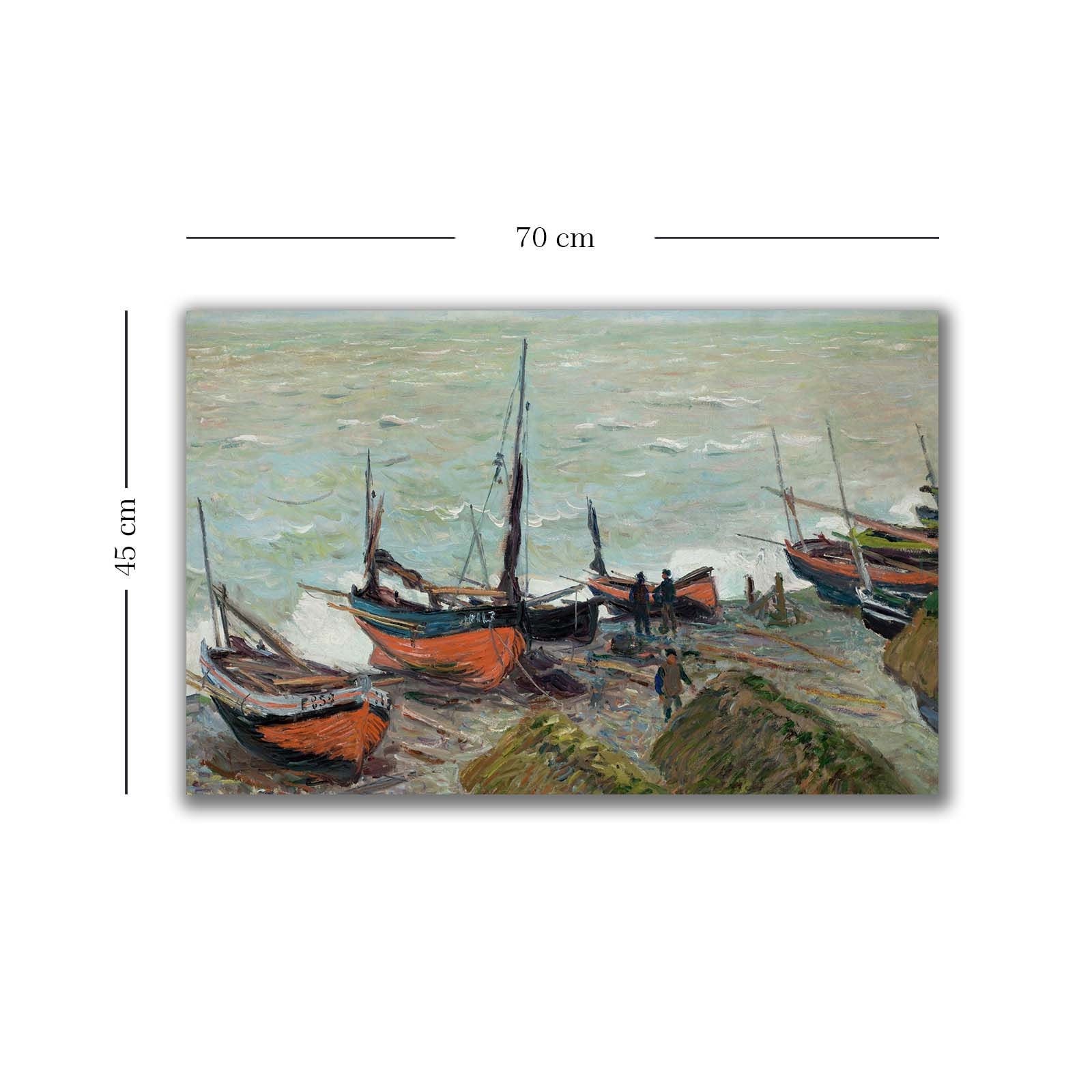 Quadro Decorativo em Tela Multicolor Monet 45x70cm - Moldura Pinho Natural